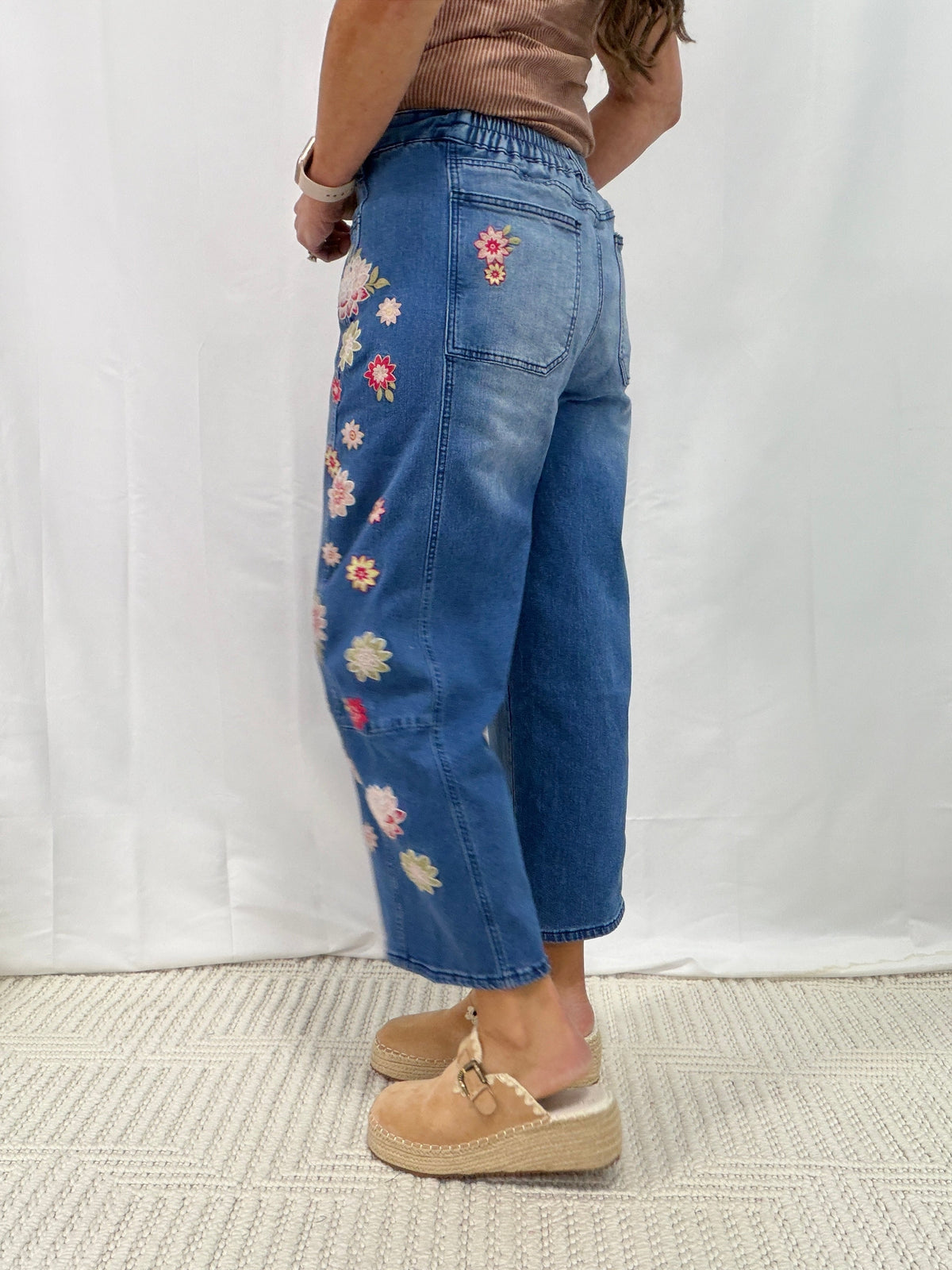 Bloom & Stroll Embroidered Denim Jeans