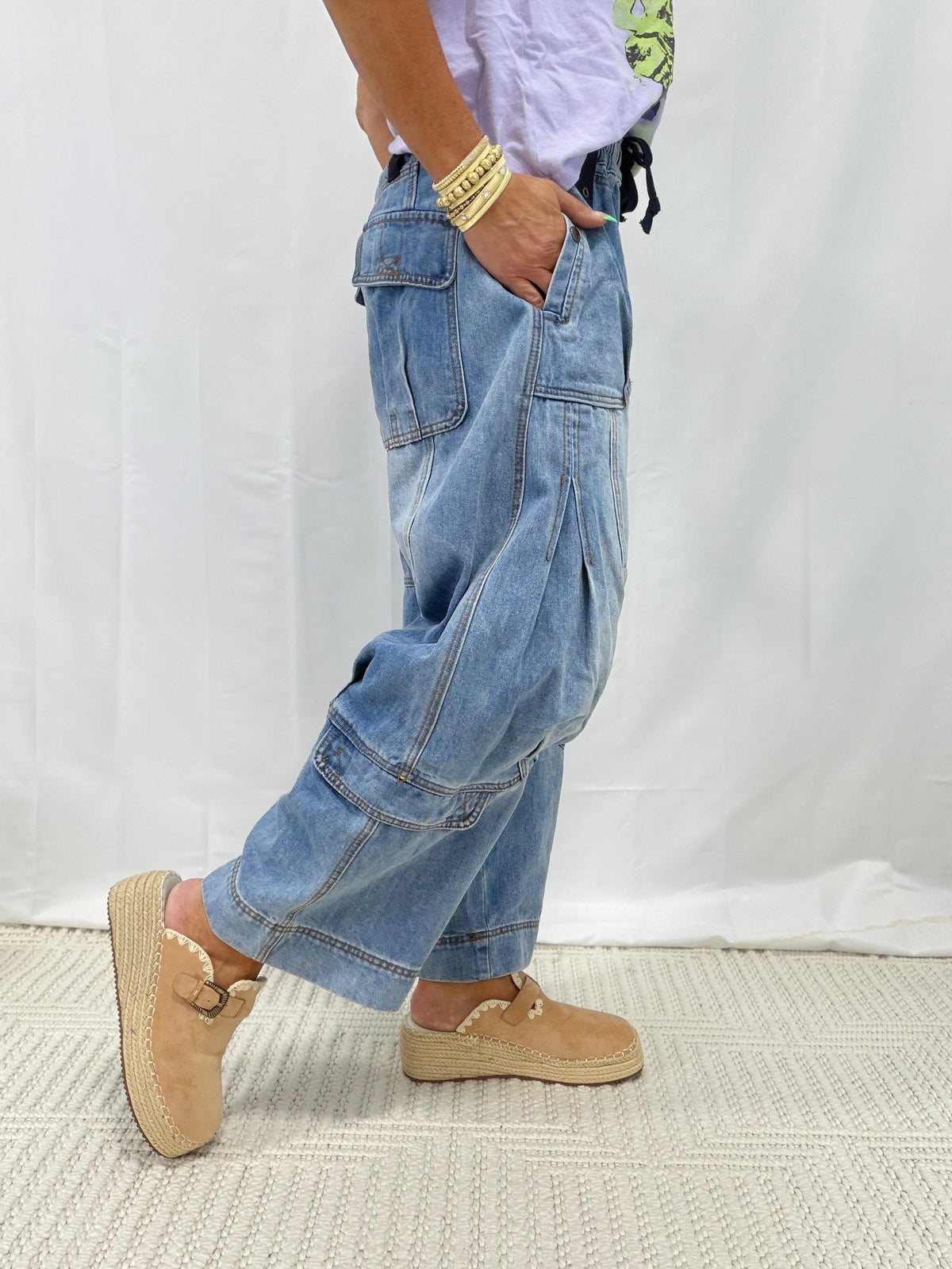 Oli & Hali Pocket Full of Daydreams Barrel Jeans In Denim