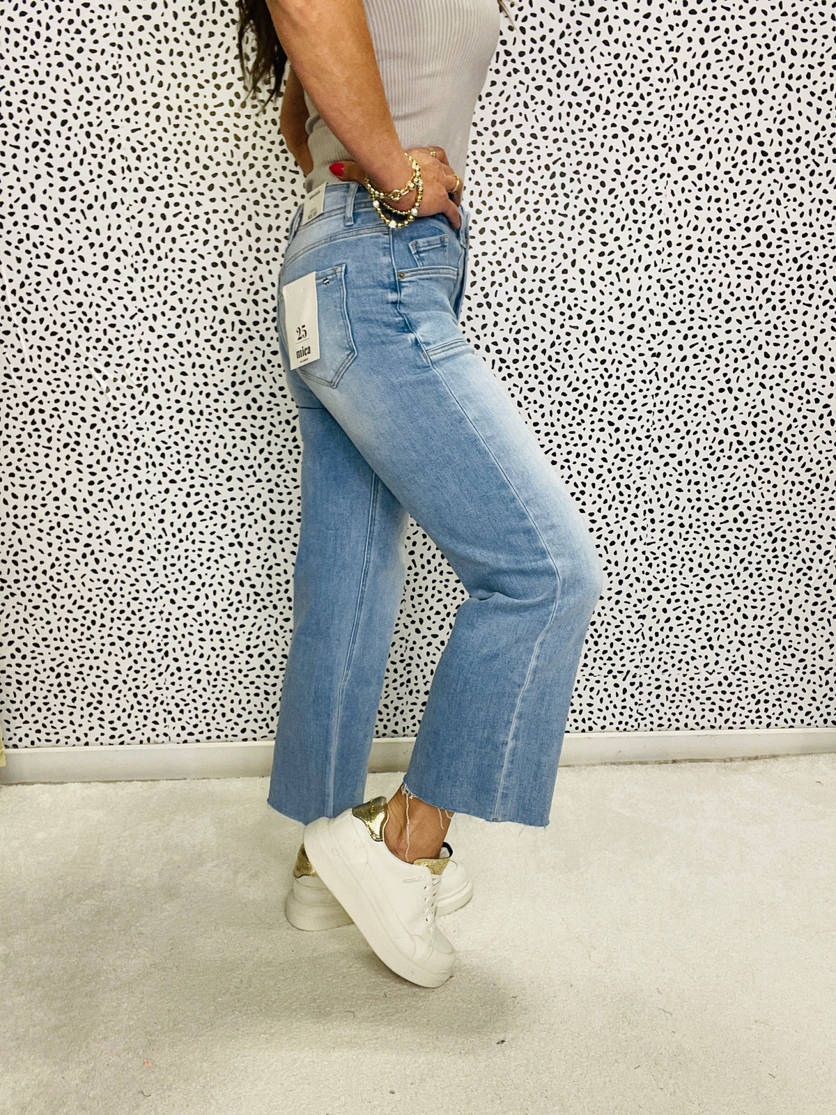 Mica Isabelle Super High Rise Wide Leg Jeans 219 In Blue