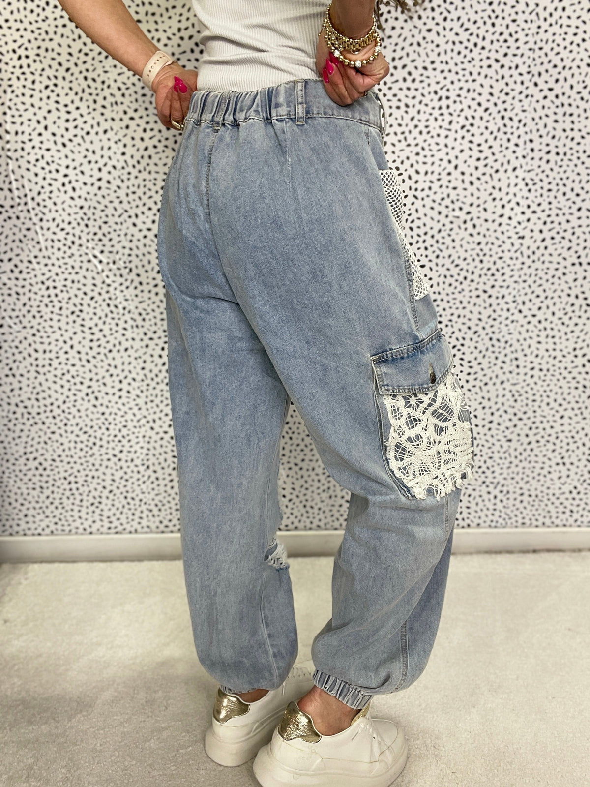 POL Rebel All The Time Distressed Crochet Patch Pants In 4 Colors