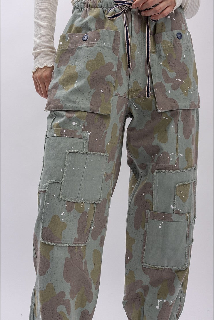 Paint Splatter Camo Cargo Pants *Final Sale*