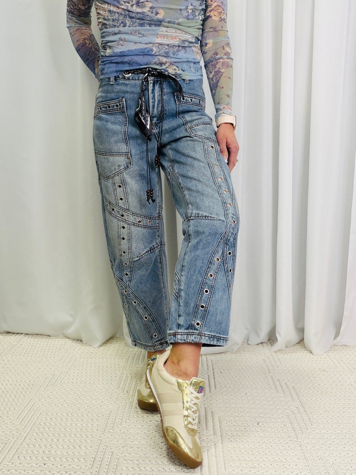 Oli & Hali Lifetime Love Barrel Pants In Denim