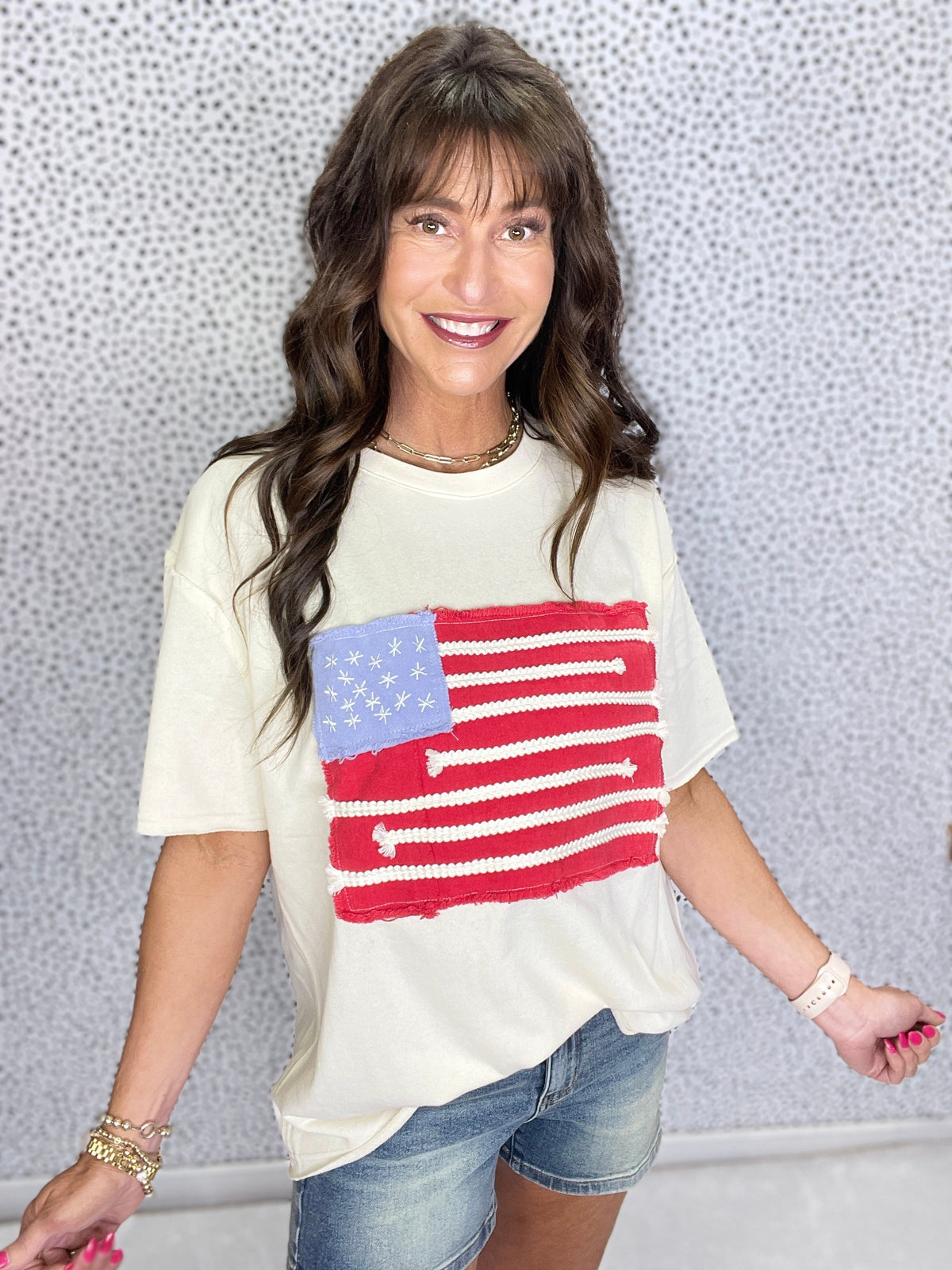 Star-Spangled Cutie Easy Fit Top in 2 Colors