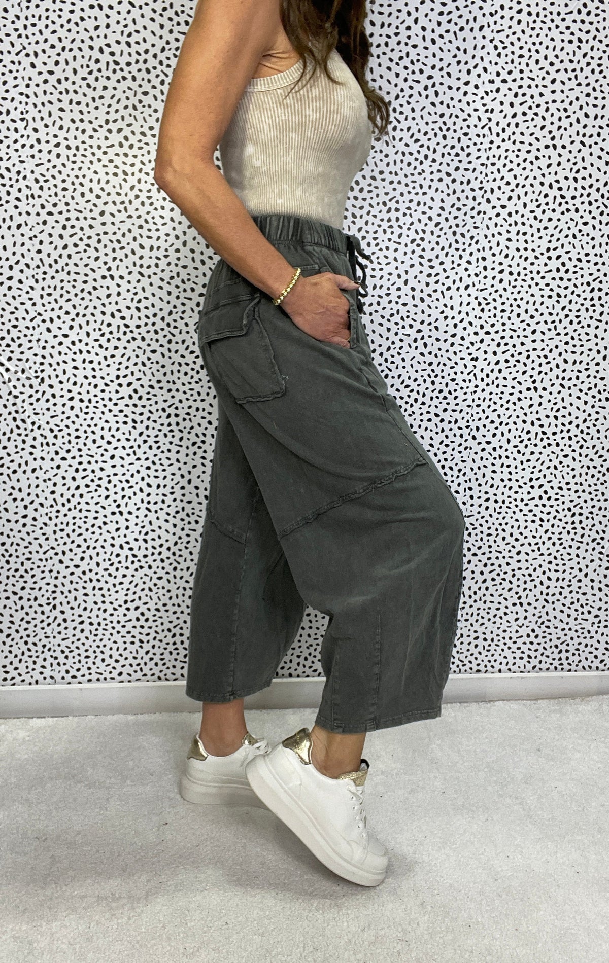 A Hot Minute Mineral Washed Vintage Harem Pants In 2 Colors