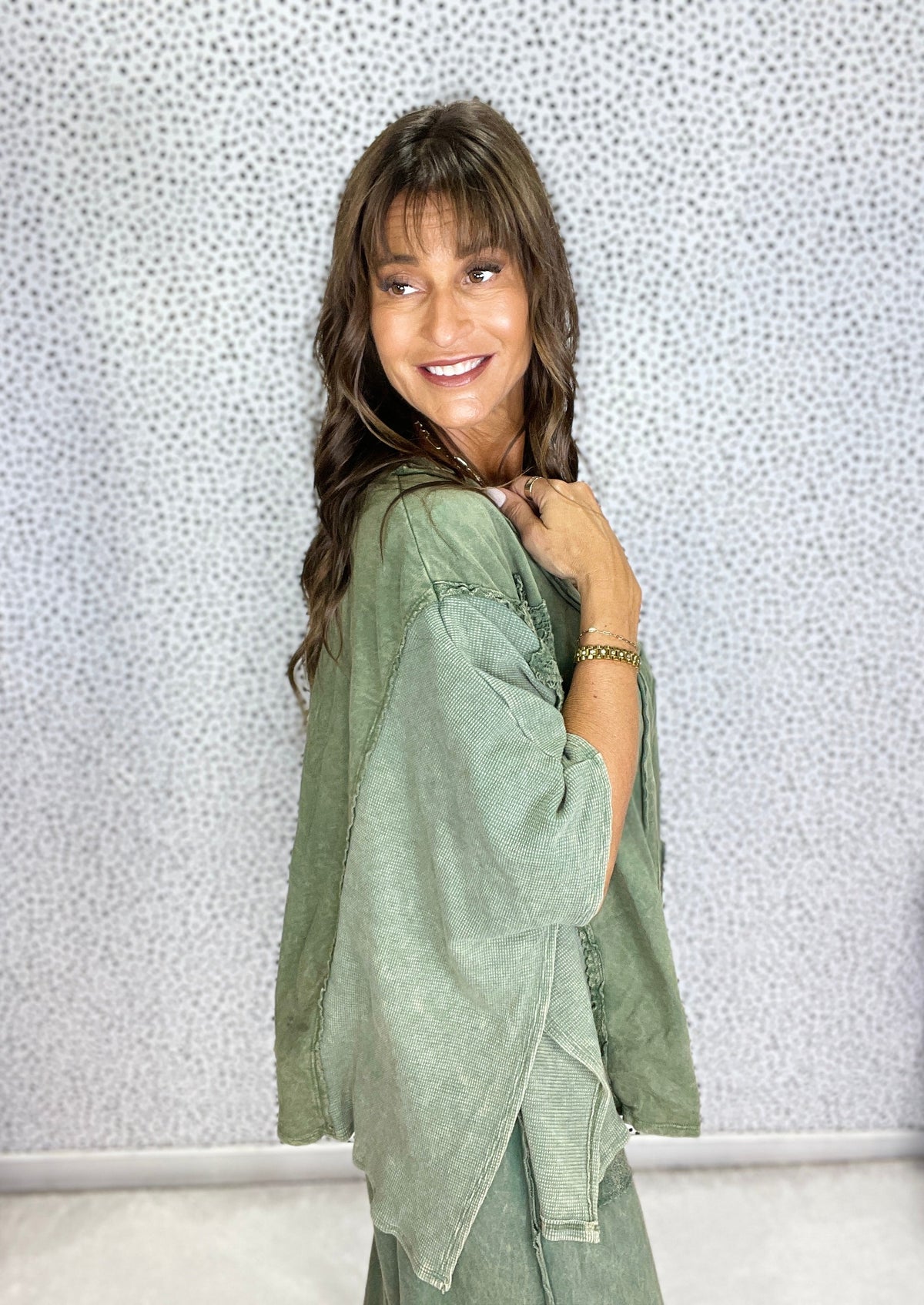 Pick A Date Mineral Washed Boho V-Neck Top In 5 Colors
