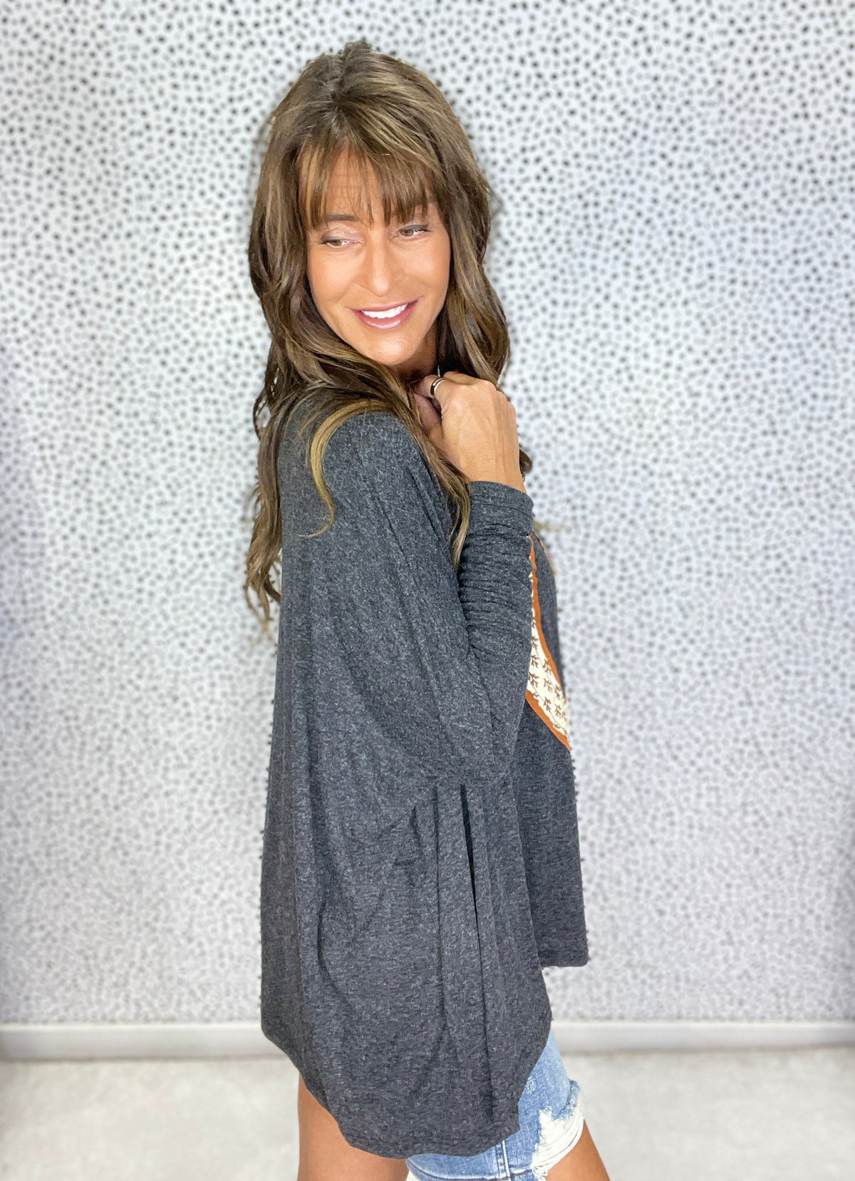 Peace Patch Mélange Knit Top In 3 Colors *Final Sale*