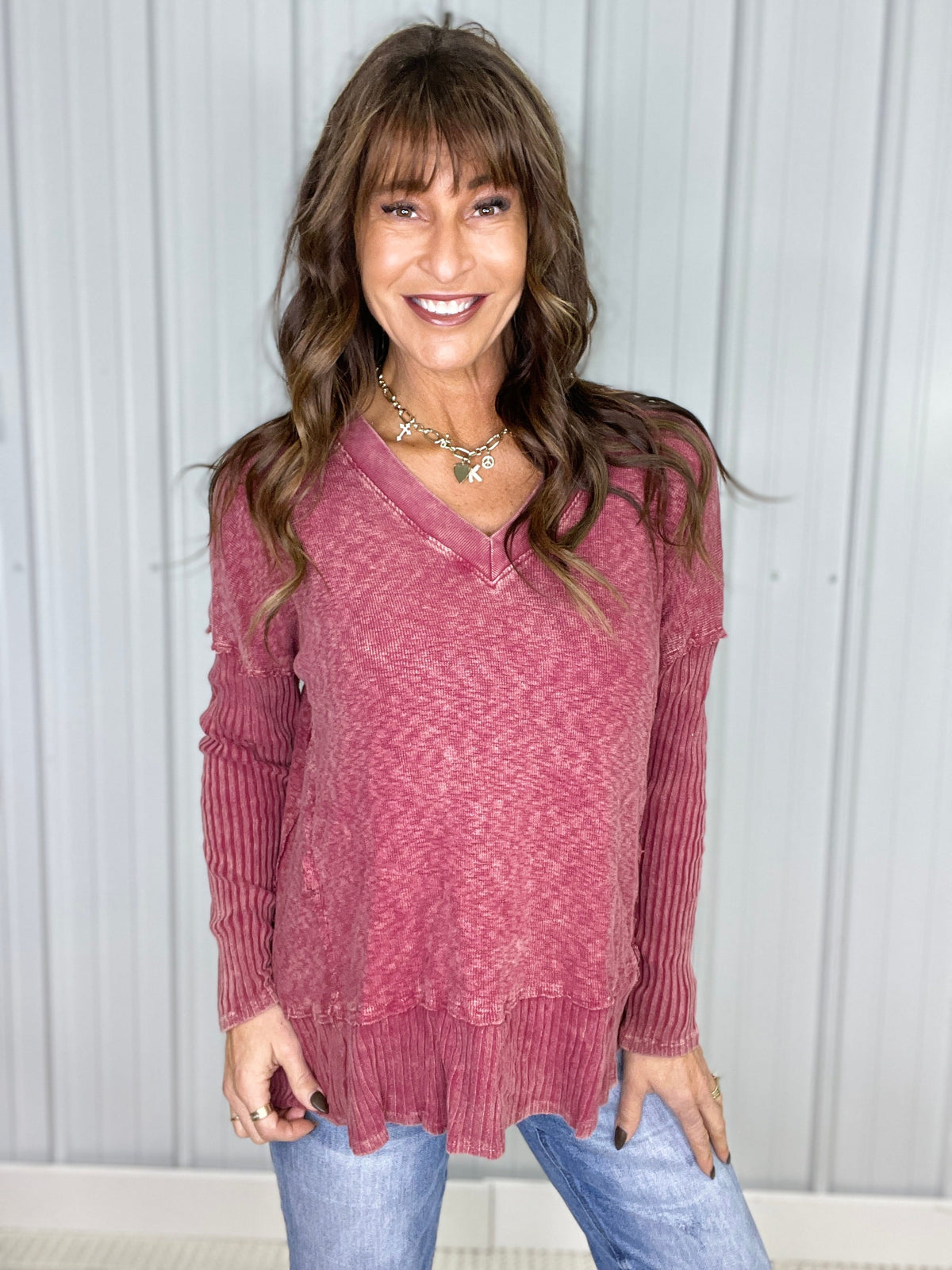 Sierra Mineral Wash Deep V Top in 3 Colors