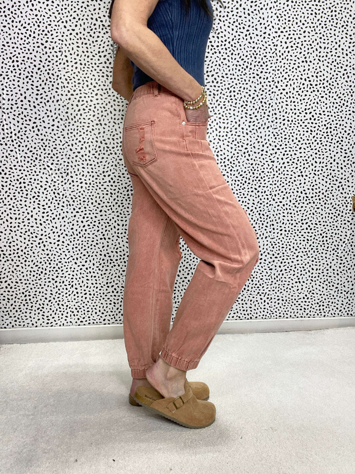 POL Check The Beat Distressed Jogger Pants In 3 Colors