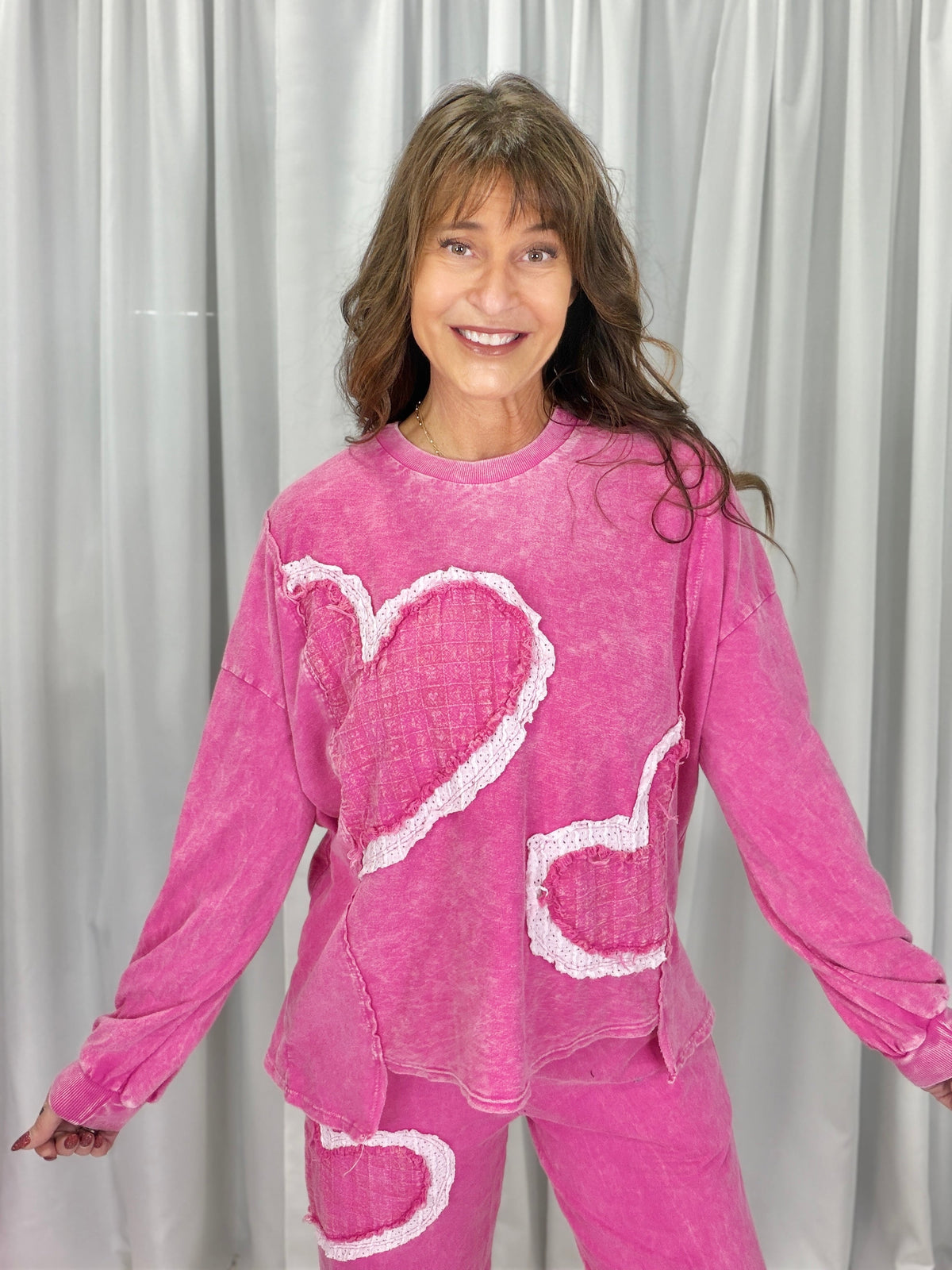 Day With You Mineral Washed Heart Sweatshirt In 3 Colors *Final Sale*