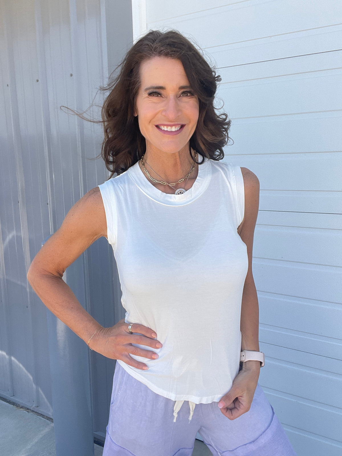 Pol Sweet Rebel Sleeveless Top in Off White *Final Sale*