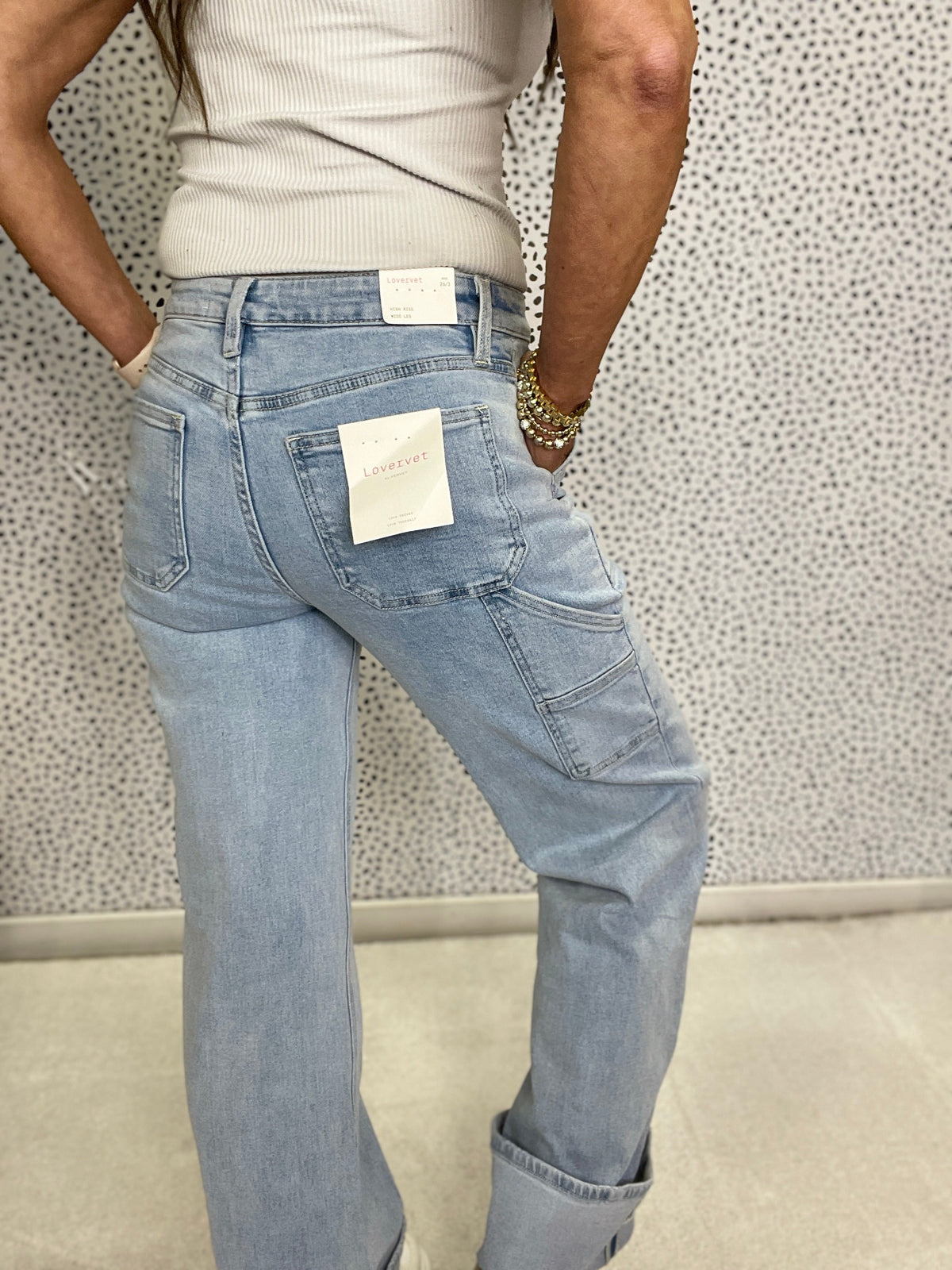 Karese High Rise Cuffed Wide Jeans 690 In Stellar