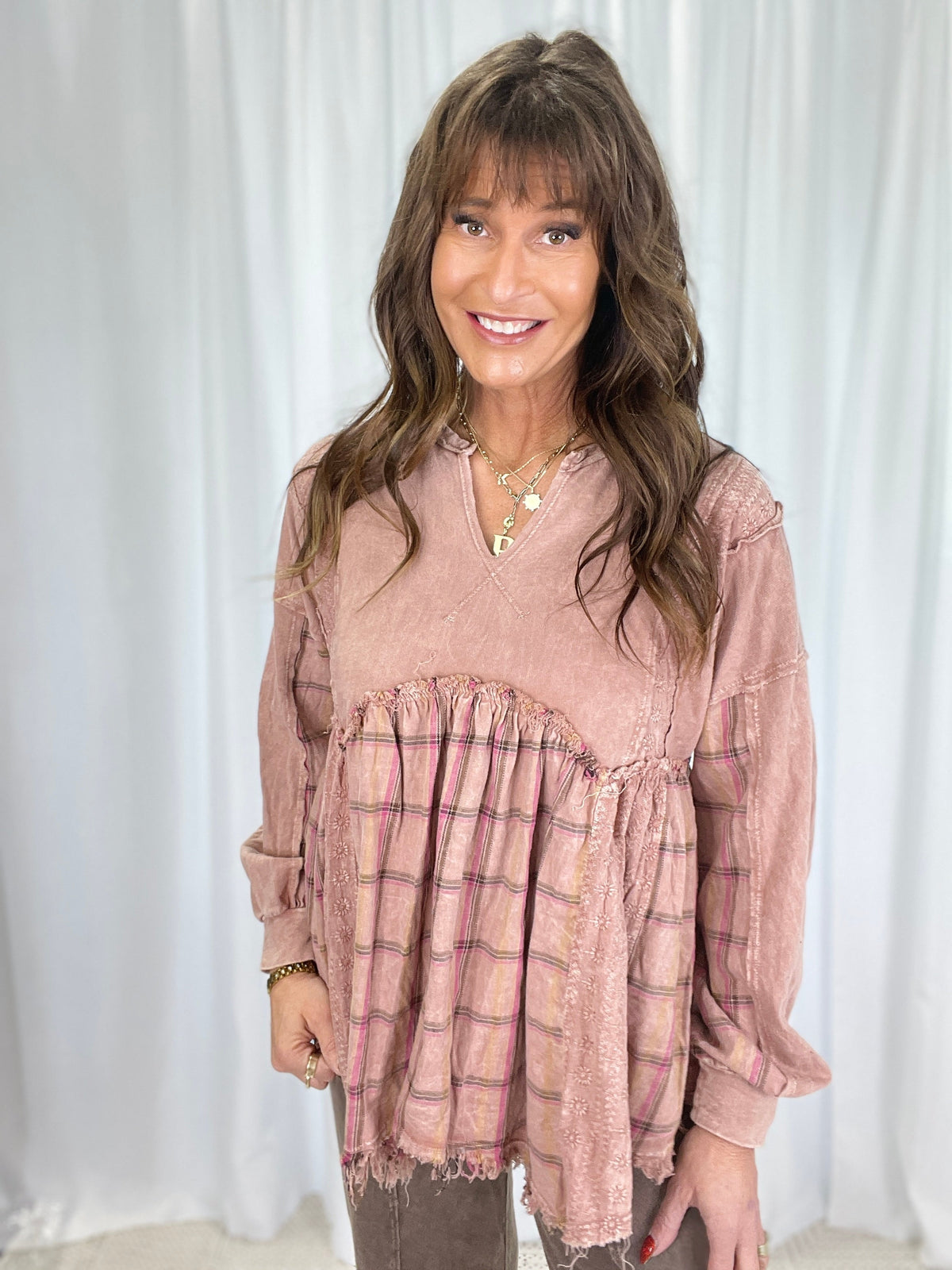 Meadow Drift Plaid Tunic *Final Sale*