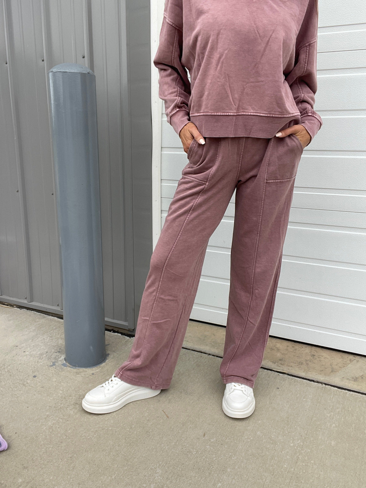 A Million Reasons Why Comfy Knit Full Length Straight Leg Pants In 6 Colors: Olive, Black, Mocha, Blue, Rose, Wine *Final Sale*