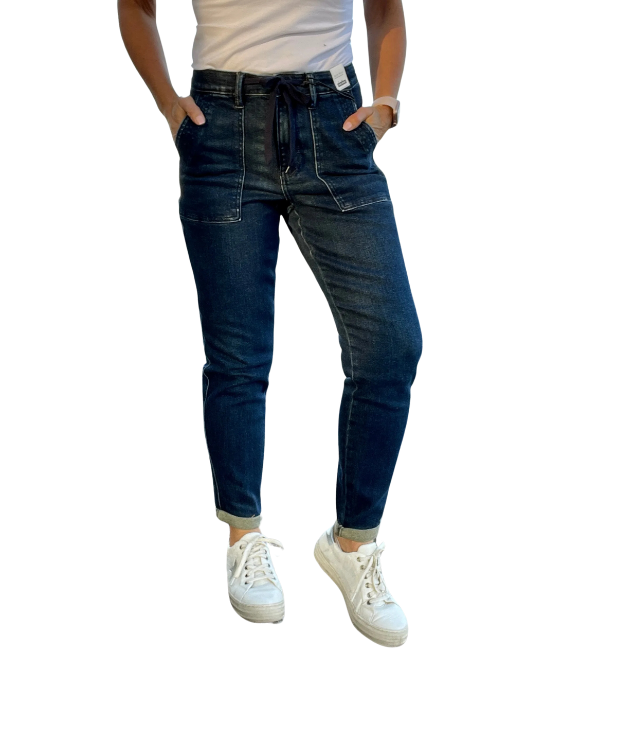Judy Blue Ellie Denim Joggers in Dark Wash