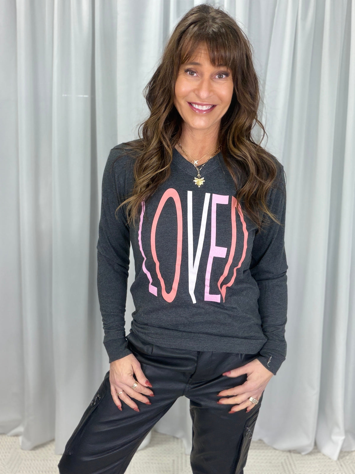 LOVED Chic Long Sleeve Graphic Tee *Final Sale*