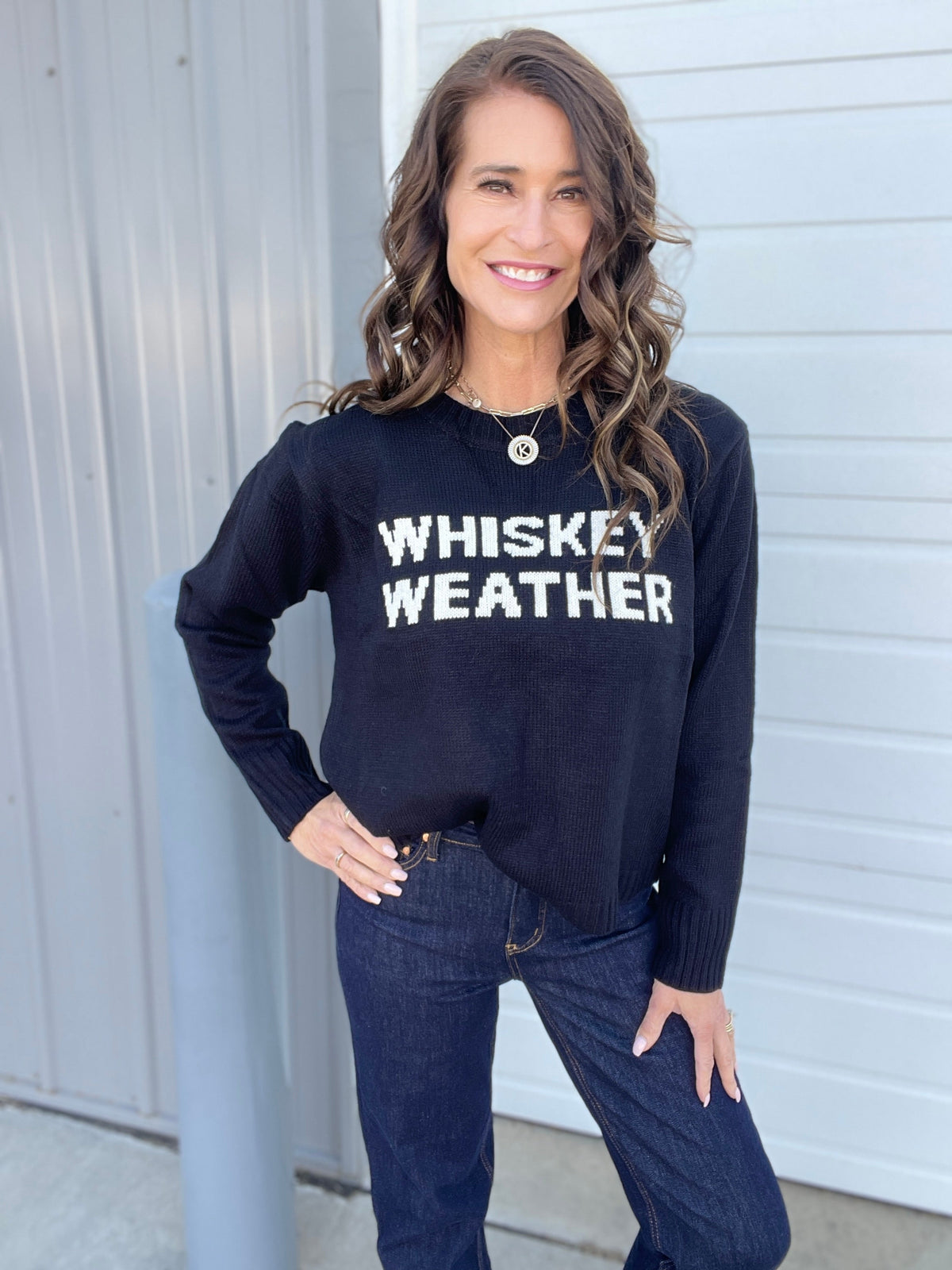 Black Whiskey Weather Sweater