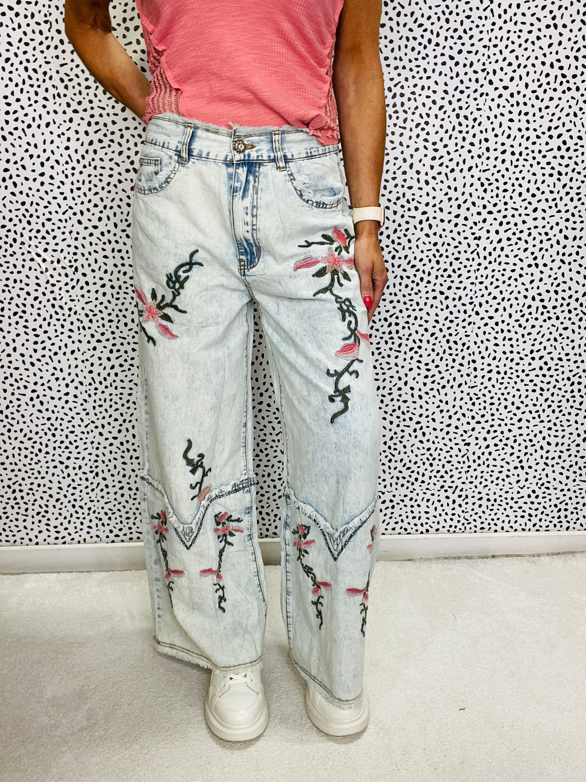 Pol Prairie Bloom Lightweight Chambray Pants *Final Sale*