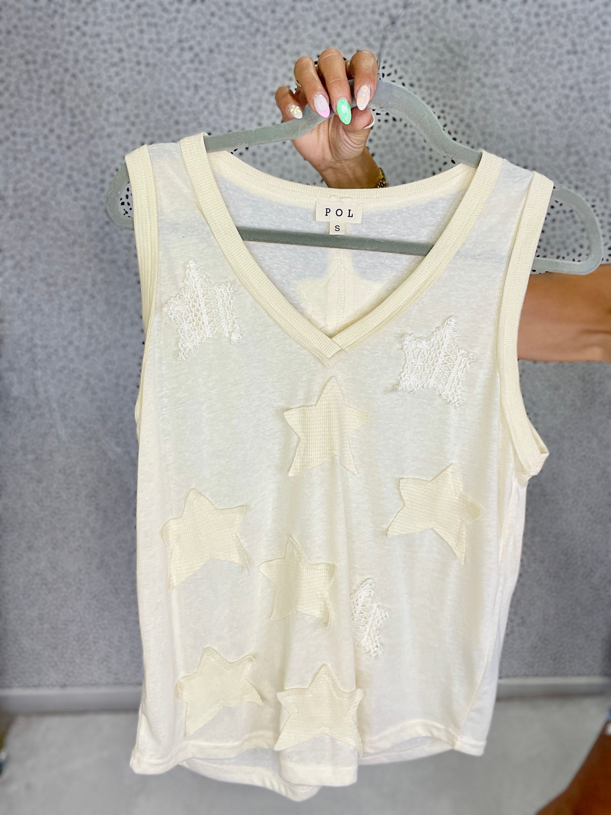 POL Stellar Dreams Star Patch Tank Top In 11 Colors