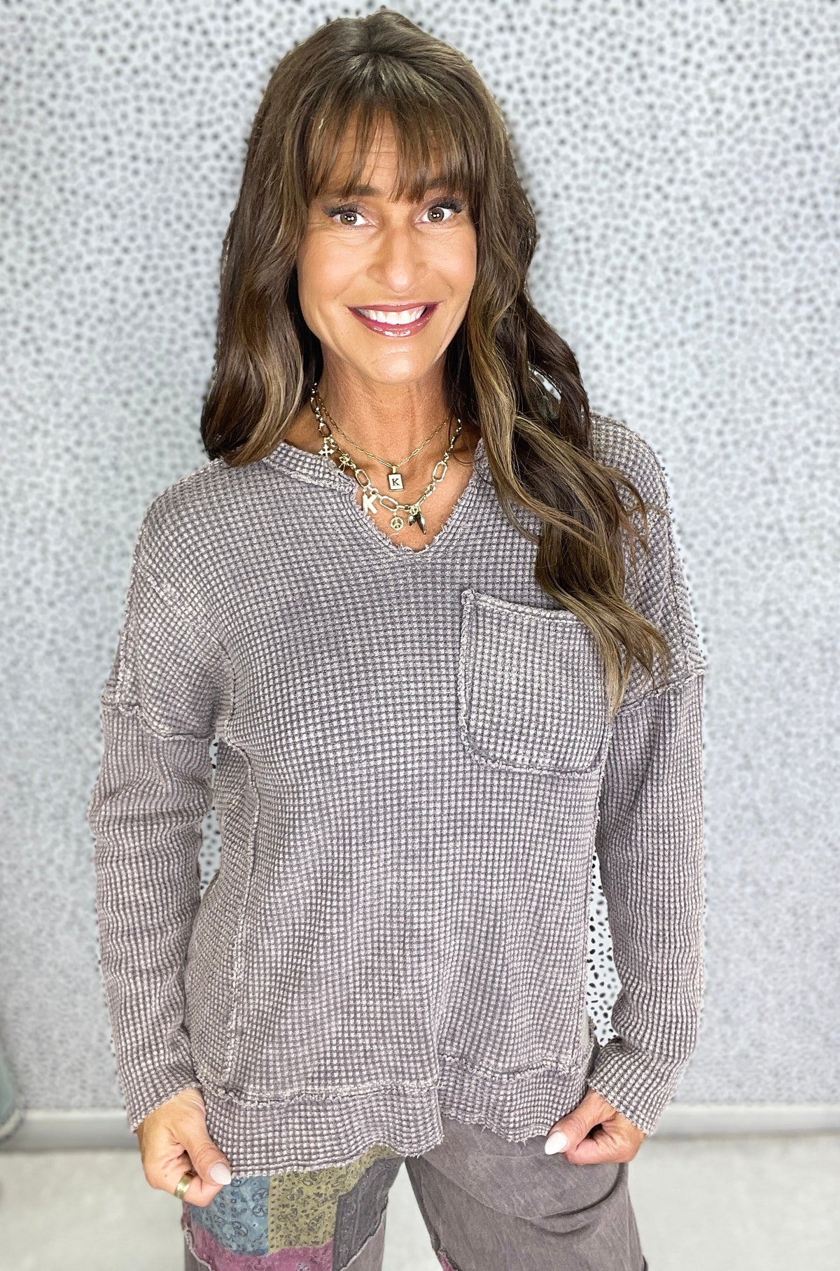 Cozy Edge Waffle Knit Top in 4 Colors *Final Sale*