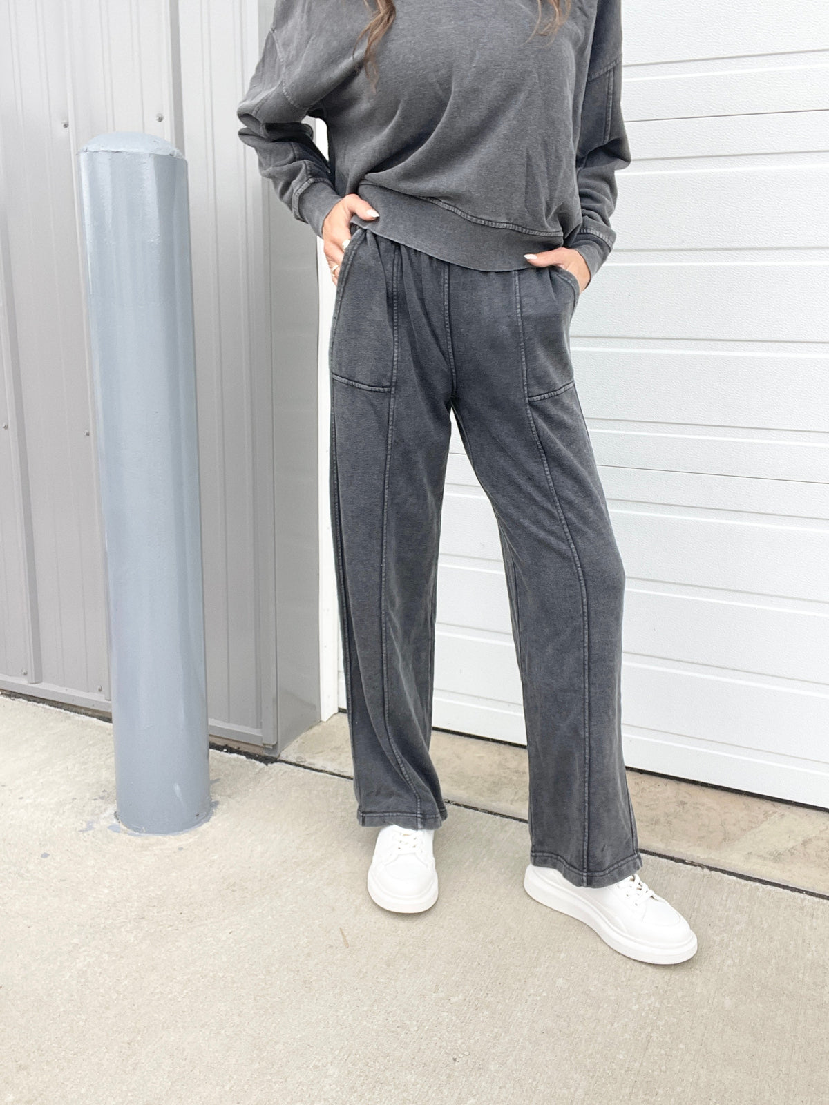 A Million Reasons Why Comfy Knit Full Length Straight Leg Pants In 6 Colors: Olive, Black, Mocha, Blue, Rose, Wine *Final Sale*