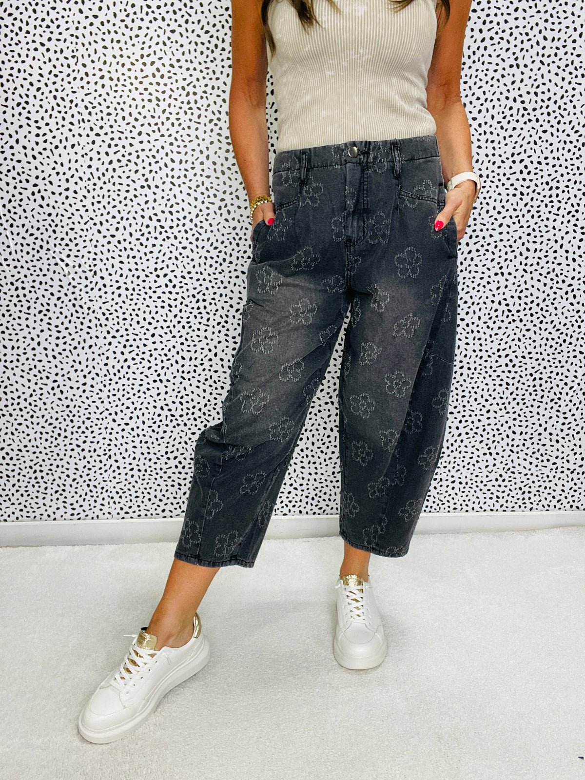 Daisy Drift Washed Twill Barrel Pants In 3 Colors