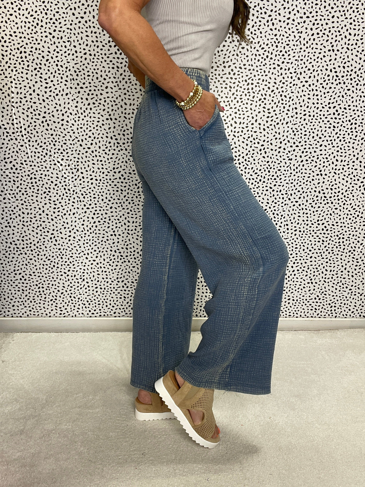 Prime Time Easy Fit Gauze Pants In 3 Colors *Final Sale*