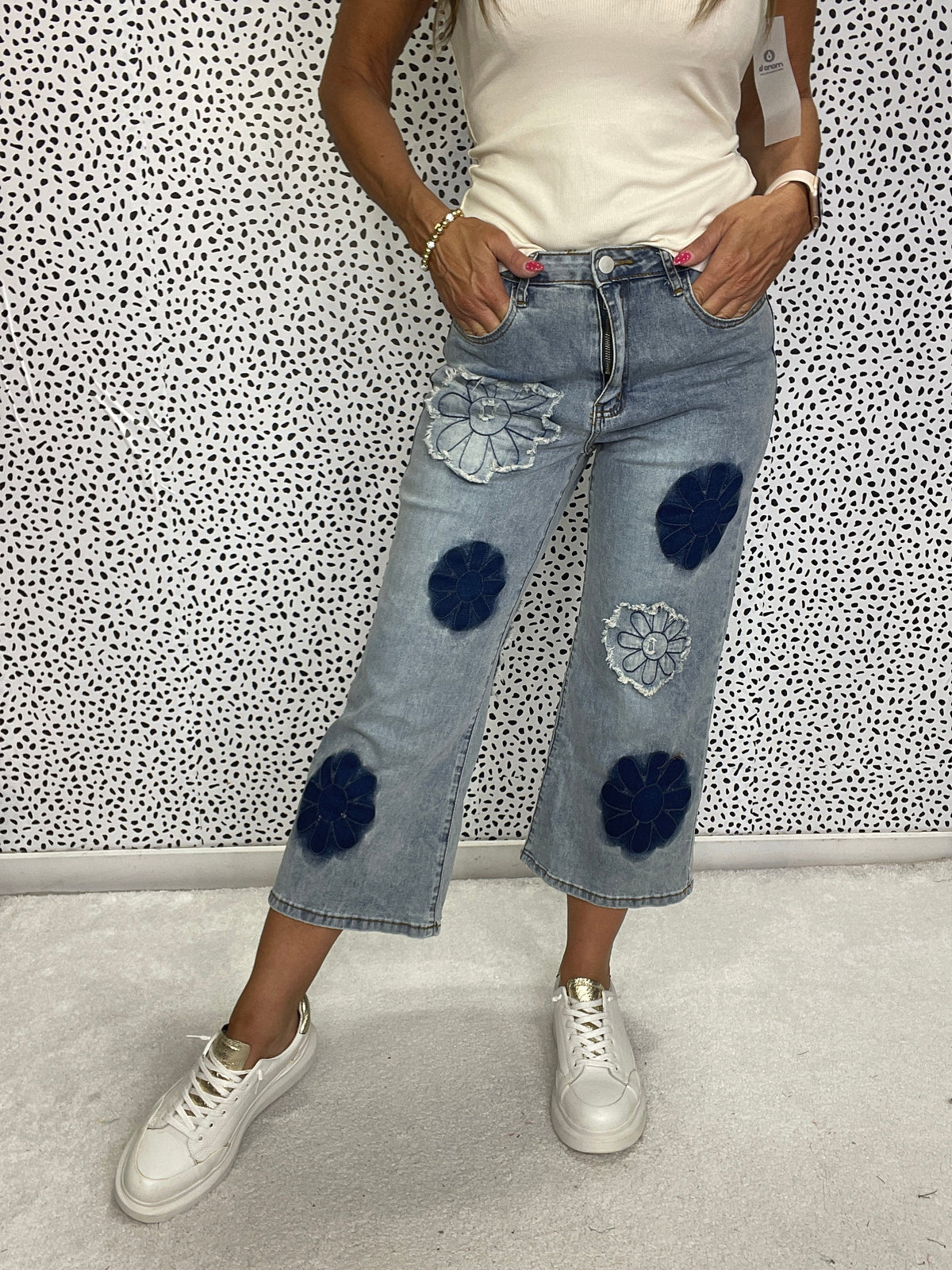 Petal Power Flower Patch Jeans In Denim *Final Sale*