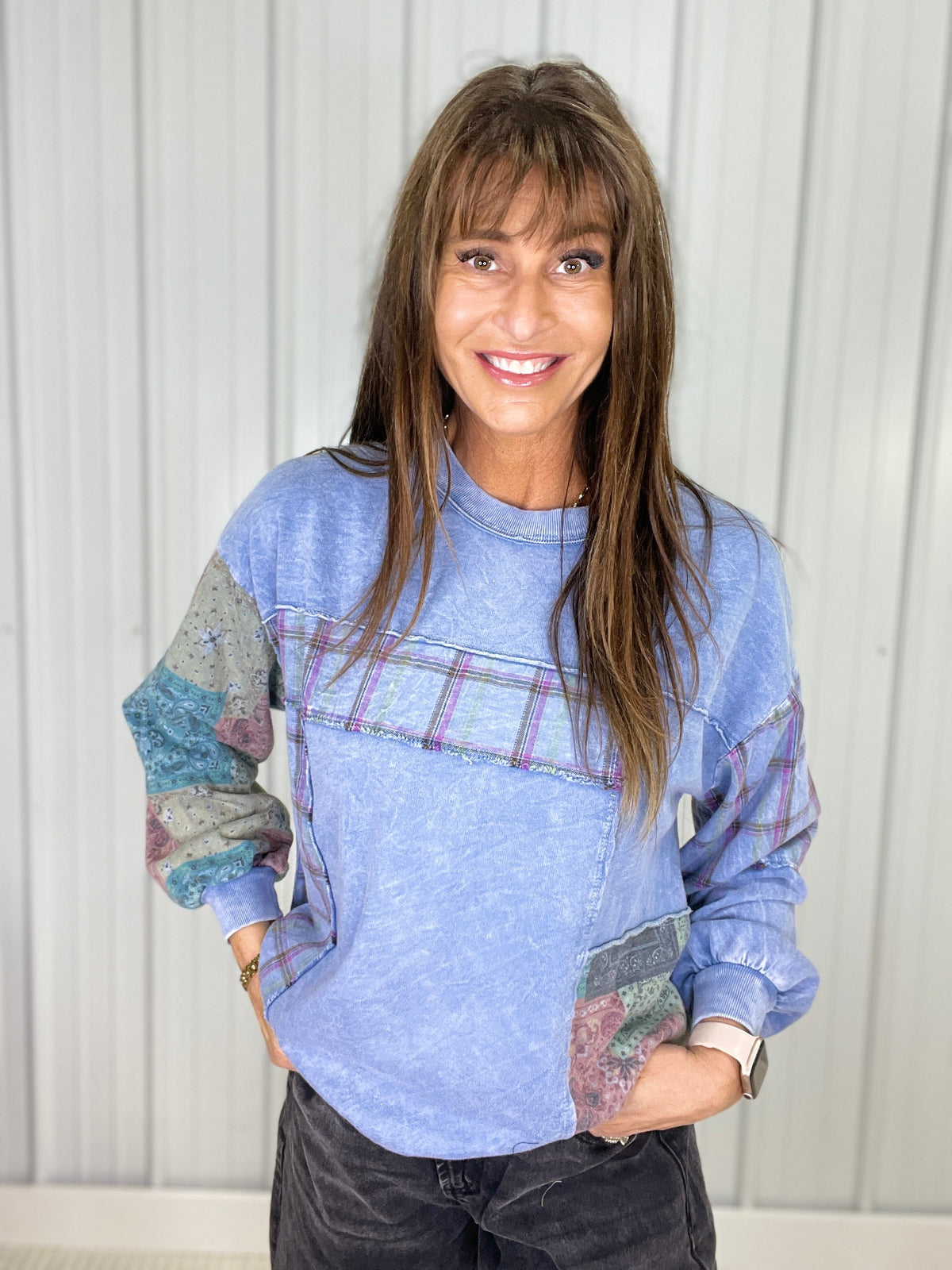 Floral Patchwork Haven Top In 2 Colors