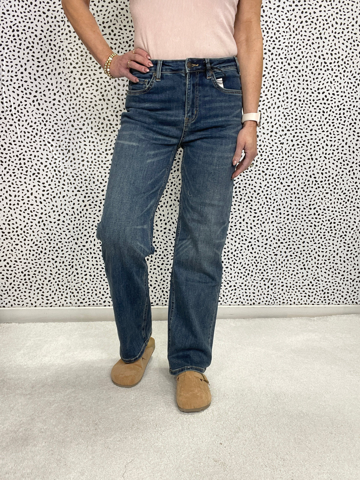 Mica Alexa Super High Straight Leg Loose Fit Jeans 214 In Blue