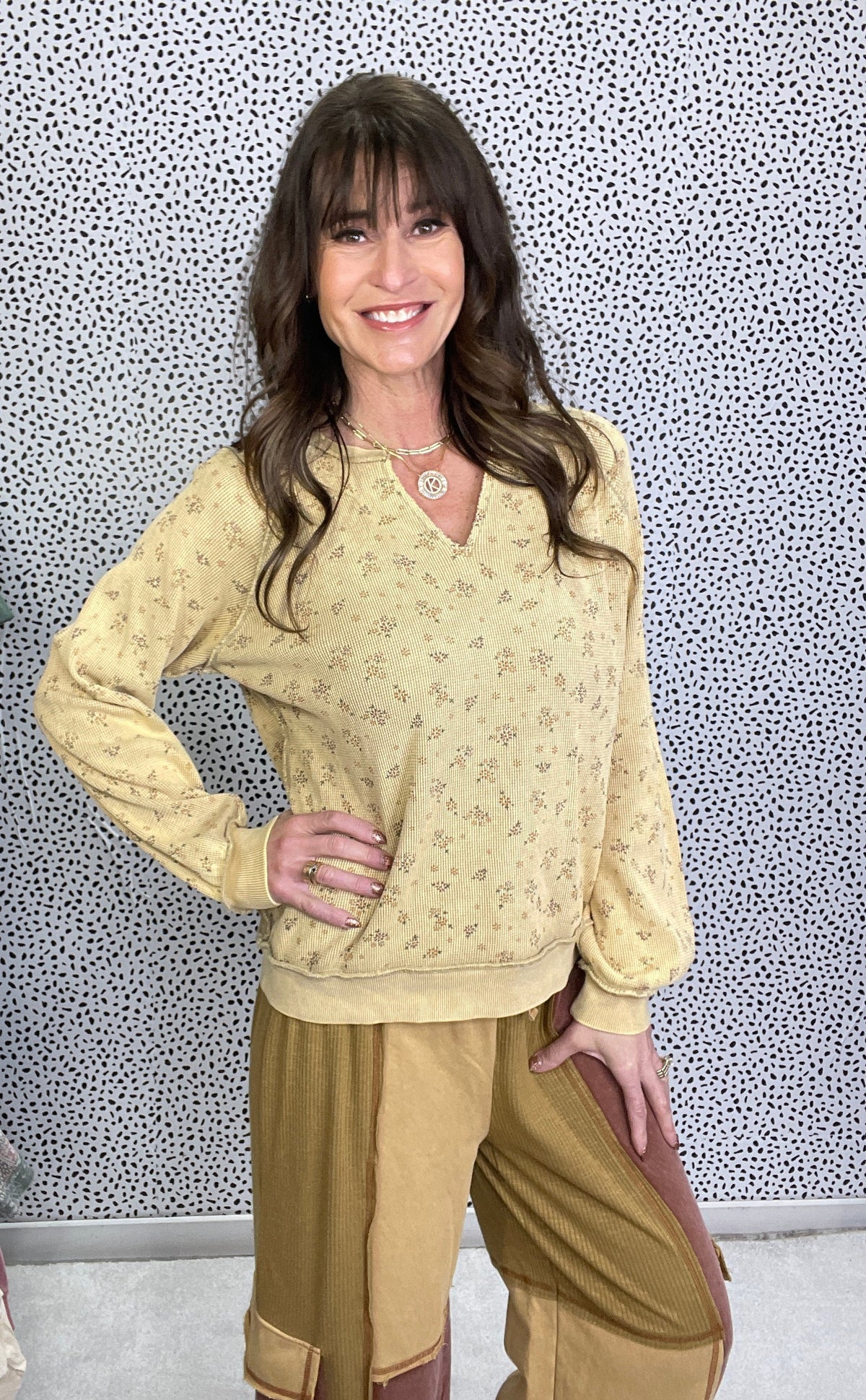 Days Are Getting Long Printed Thermal Long Sleeve Top In 3 Colors