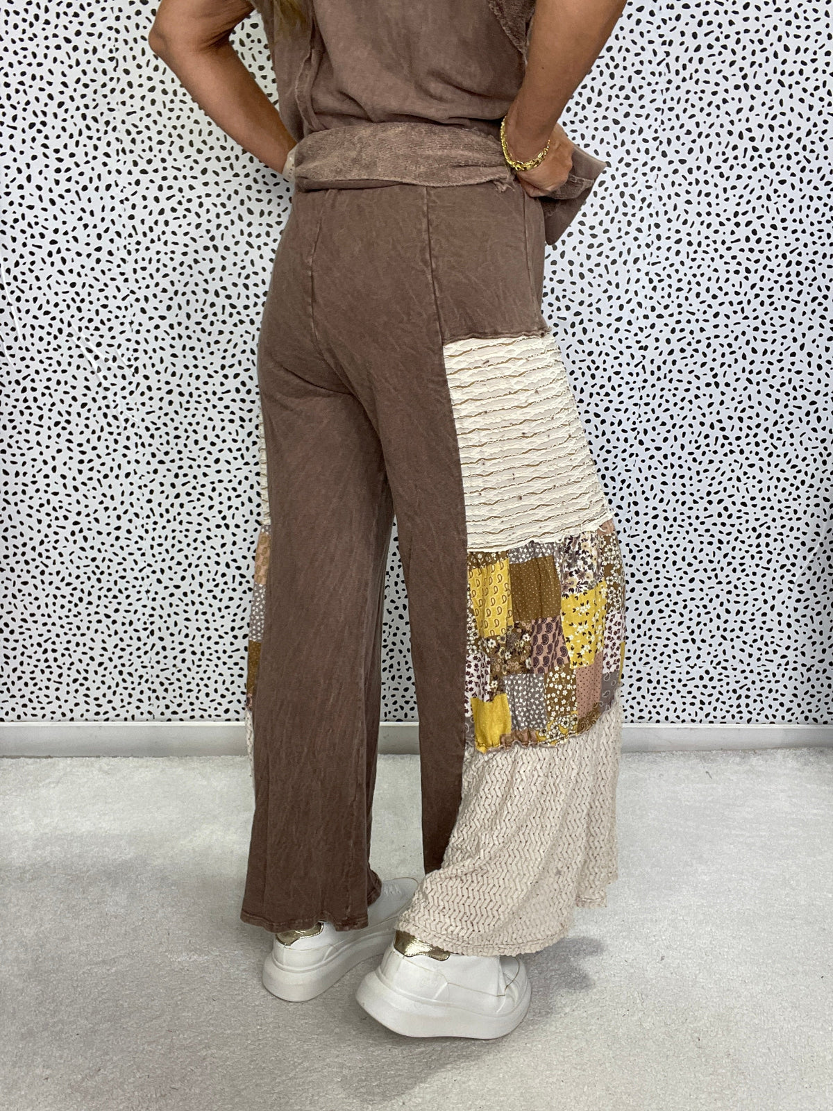 Risky Business Patchwork Boho Tiered Pants In 2 Colors