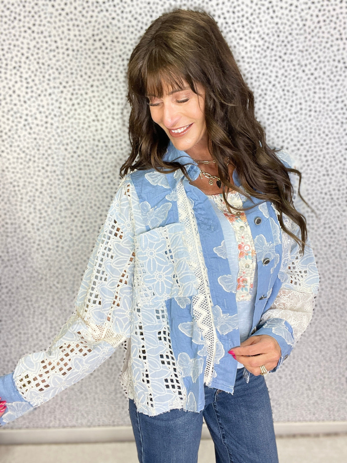 POL Waiting To Play Crochet Long Sleeve Top In 2 Colors