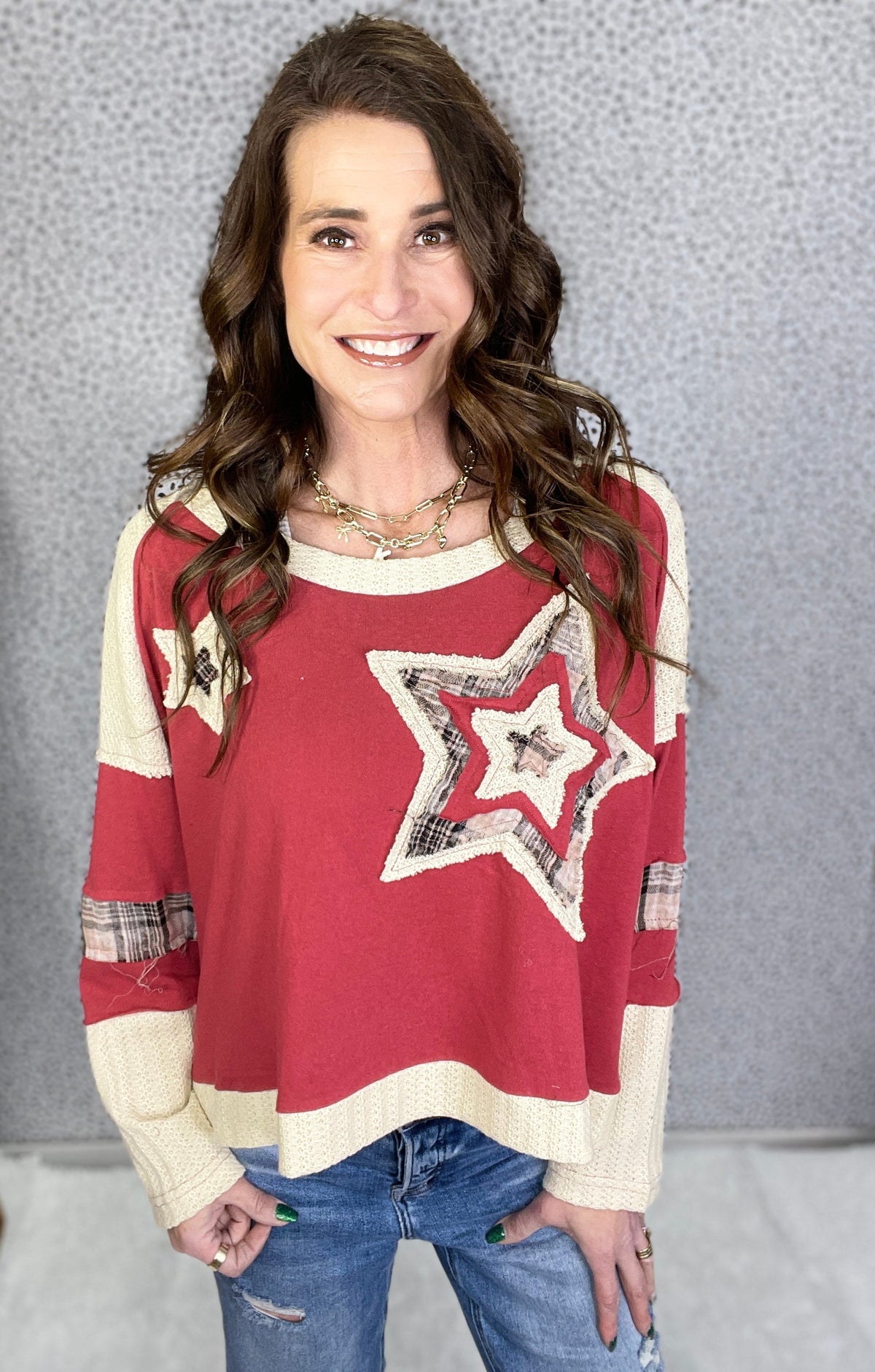 POL Celestial Patchwork Cropped Knit Top In 5 Colors *Final Sale*