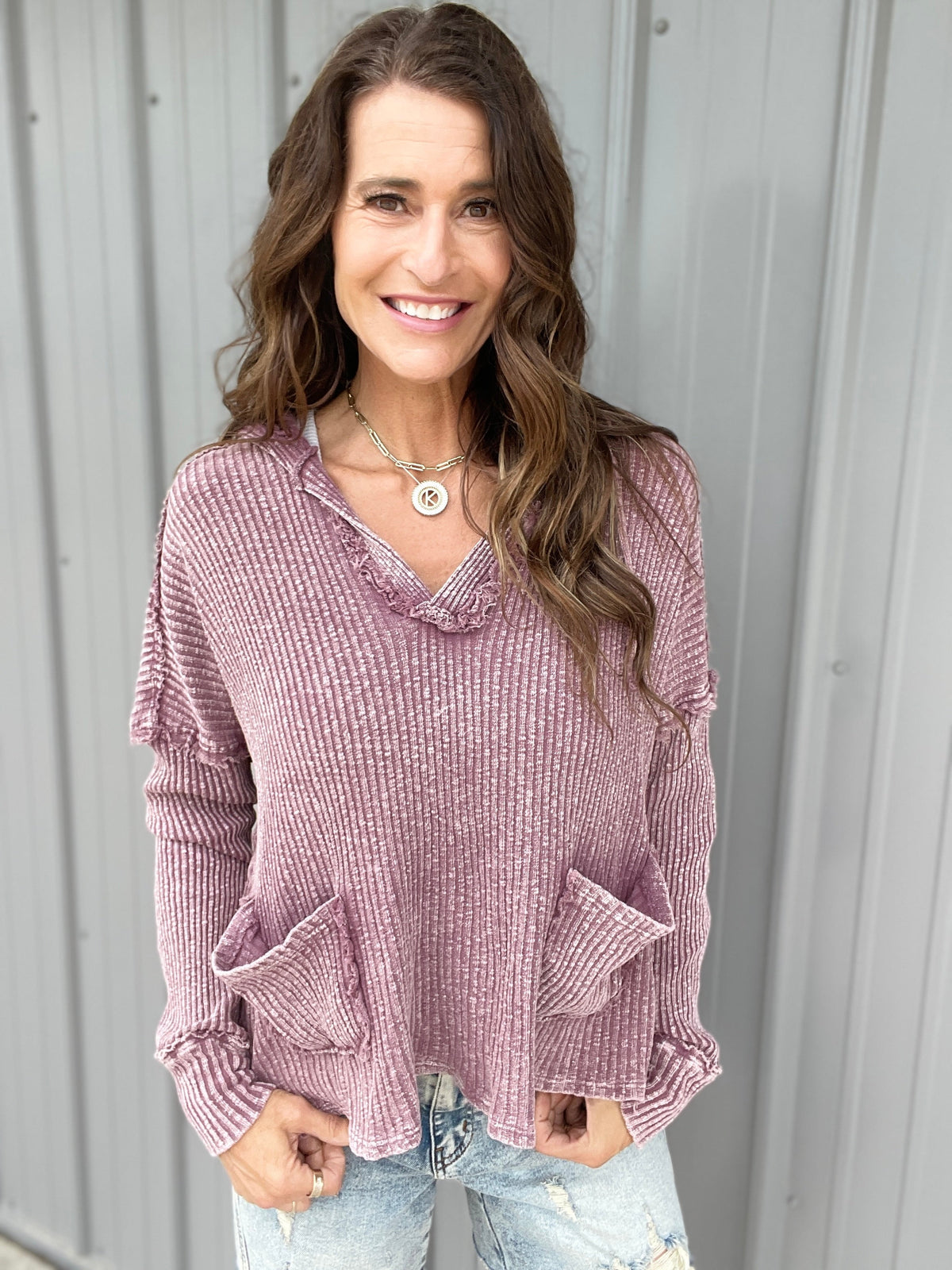 Set Your Goals Rib Knit Hoodie In 7 Colors: Khaki, Plum, Mocha, Blue, Mushroom, Oatmeal, Sage *Final Sale*