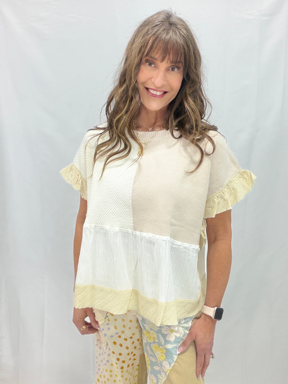 Want It All Short Sleeve Top In Natural