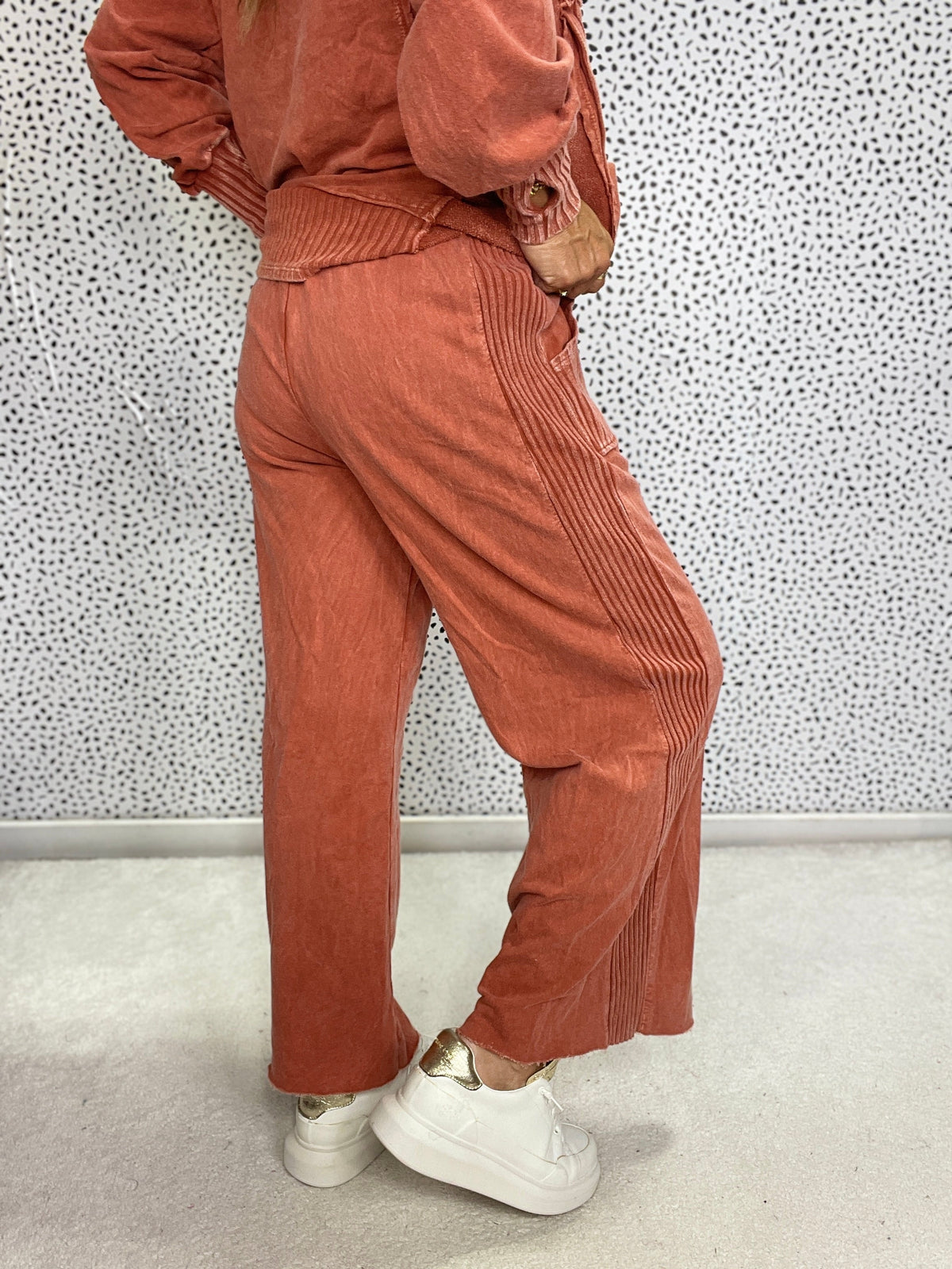 Lucky Lady Ribbed Accent Easy Mineral Wash Pants In 6 Colors