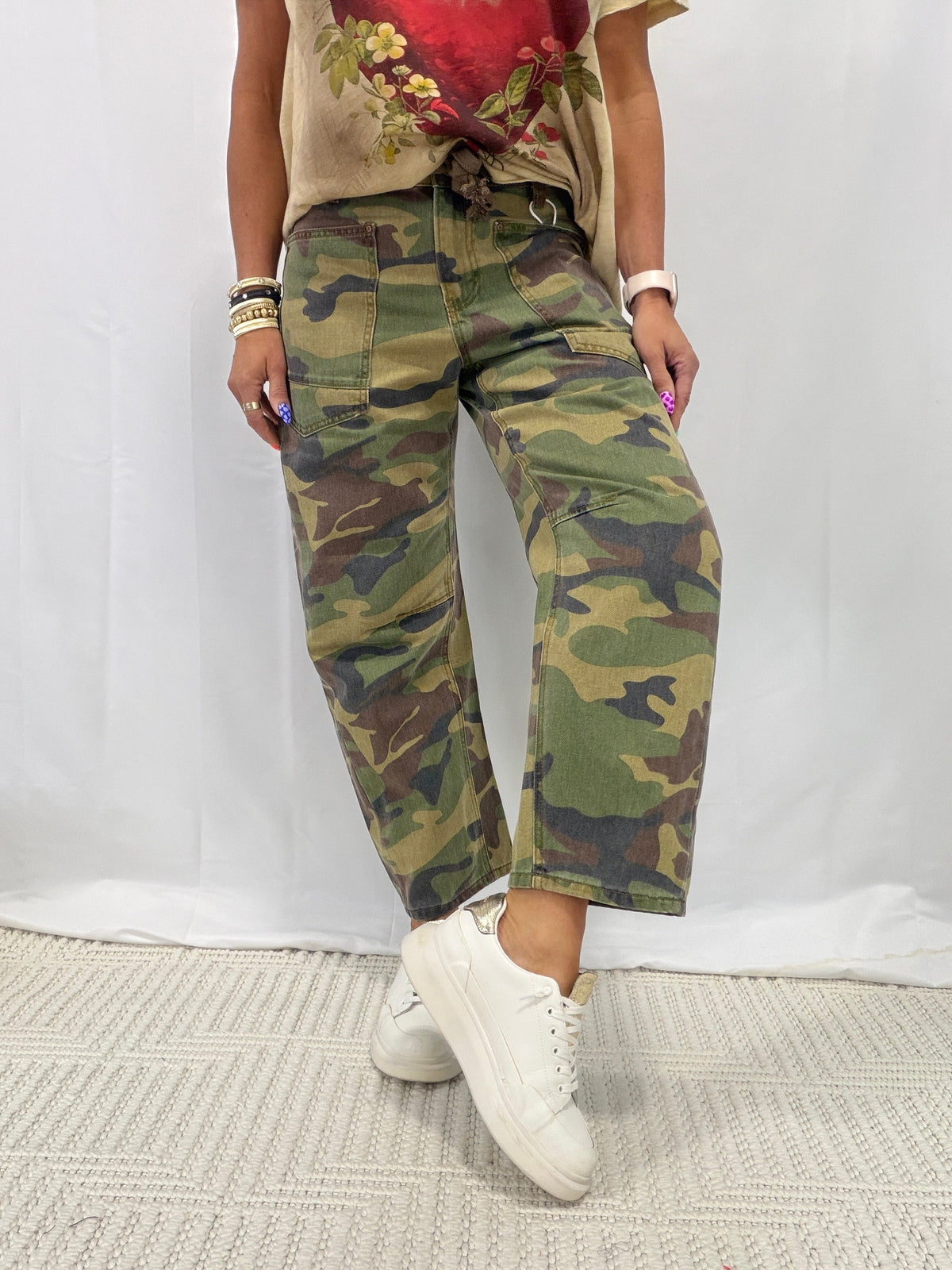 Seeing You Crop Barrel Pants In Camo
