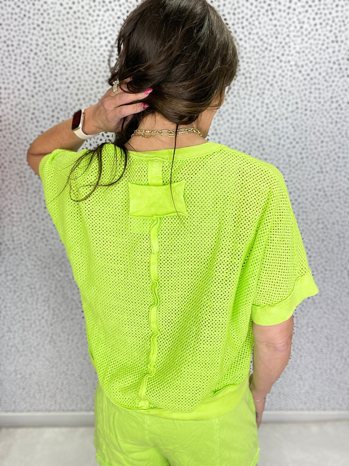 Forever Fun Star Patch Mesh Top In 5 Colors