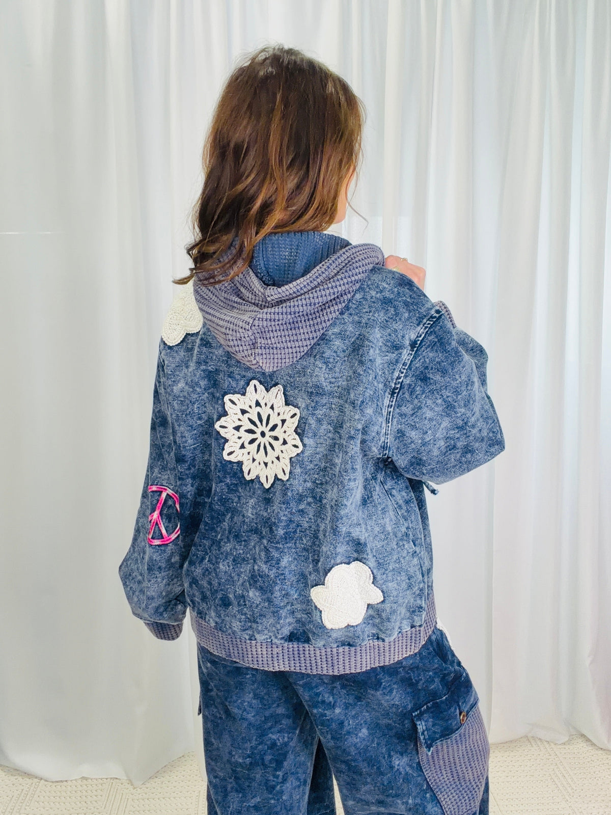 POL Power Play Hooded Oversized Jacket In Indigo *Final Sale*