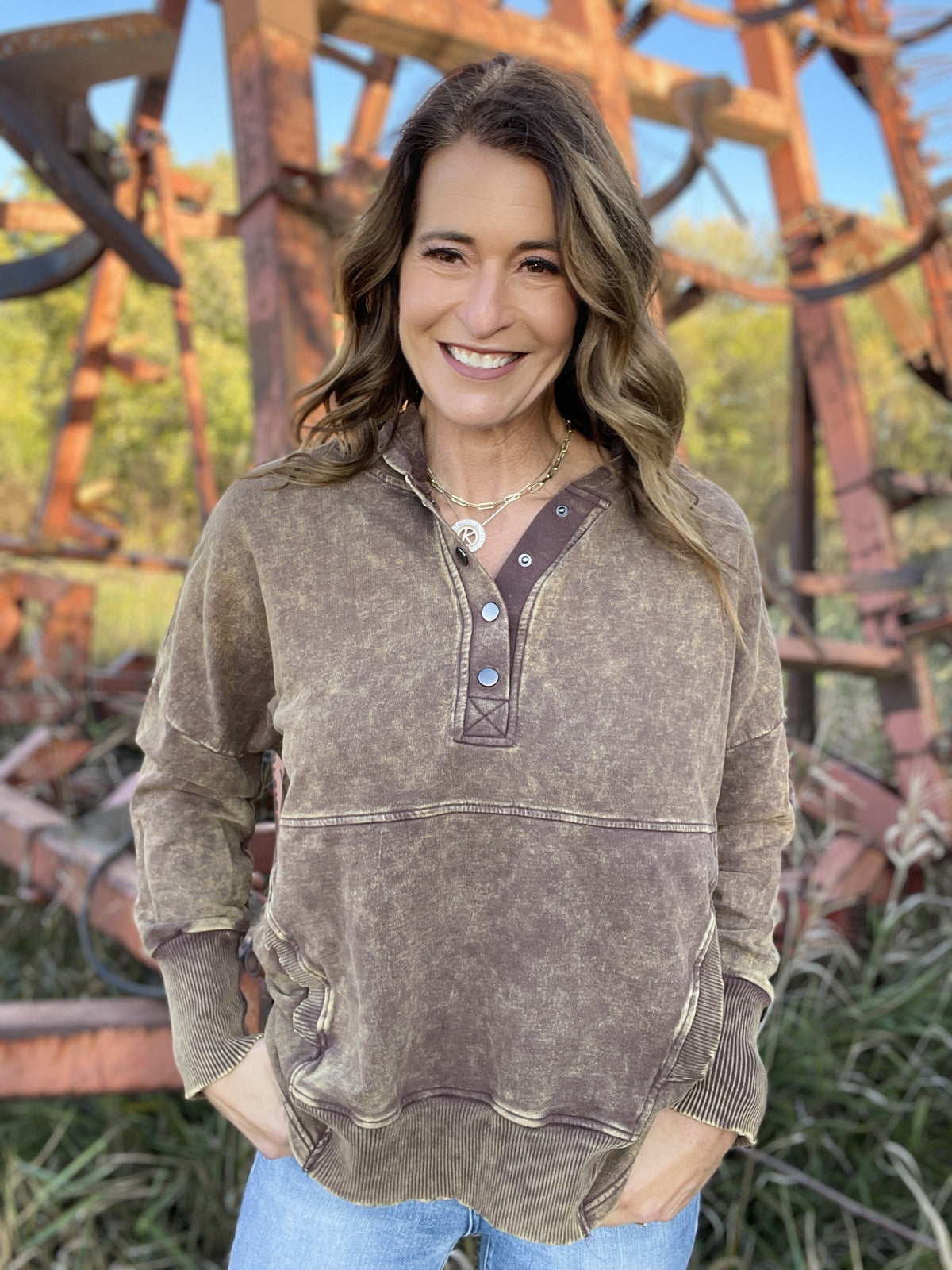 Casual Occasions Acid Wash Kangaroo Pocket Hoodie In 4 Colors *Final Sale*