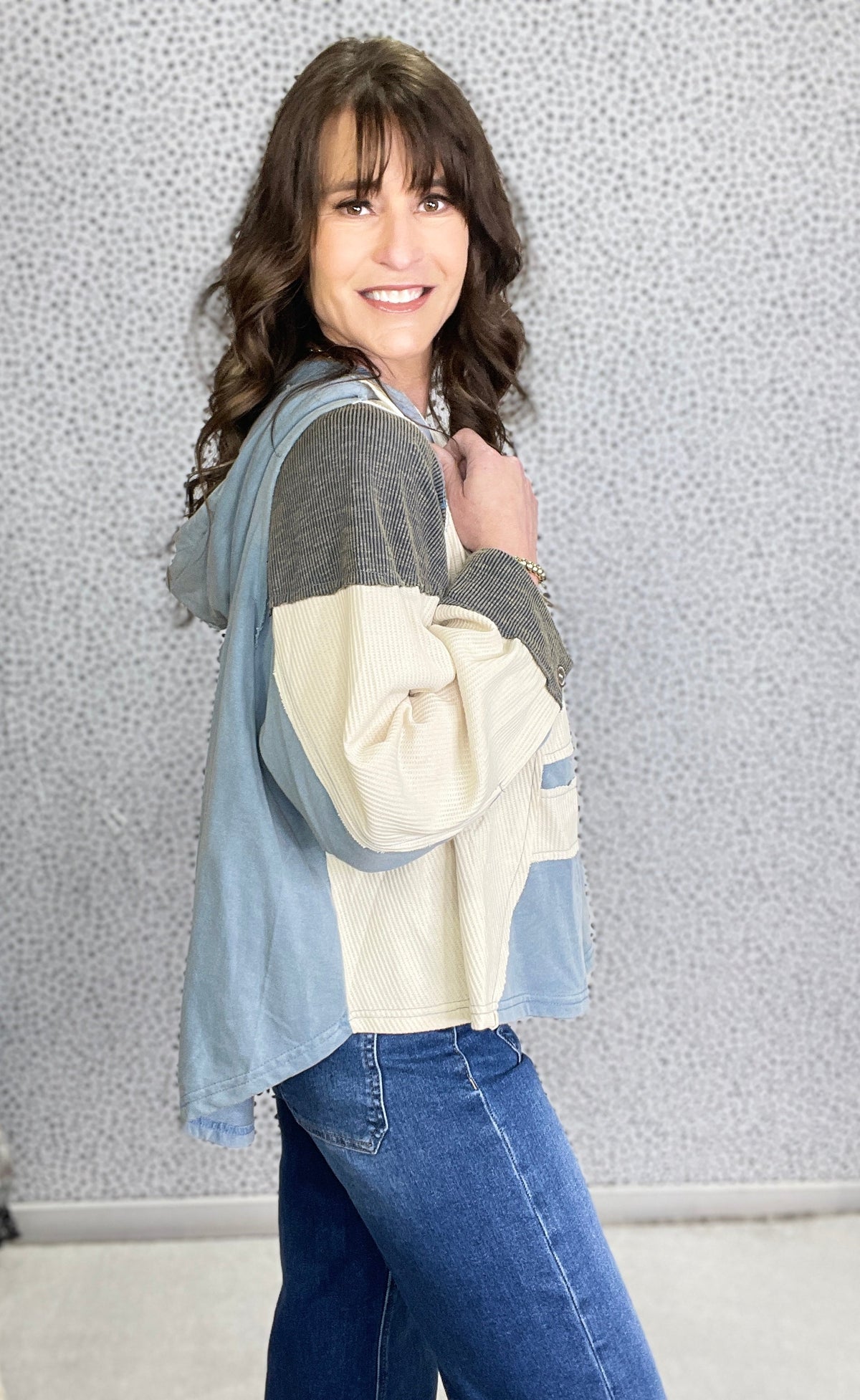 POL All The Way Mock Neck Hoodie In 3 Colors
