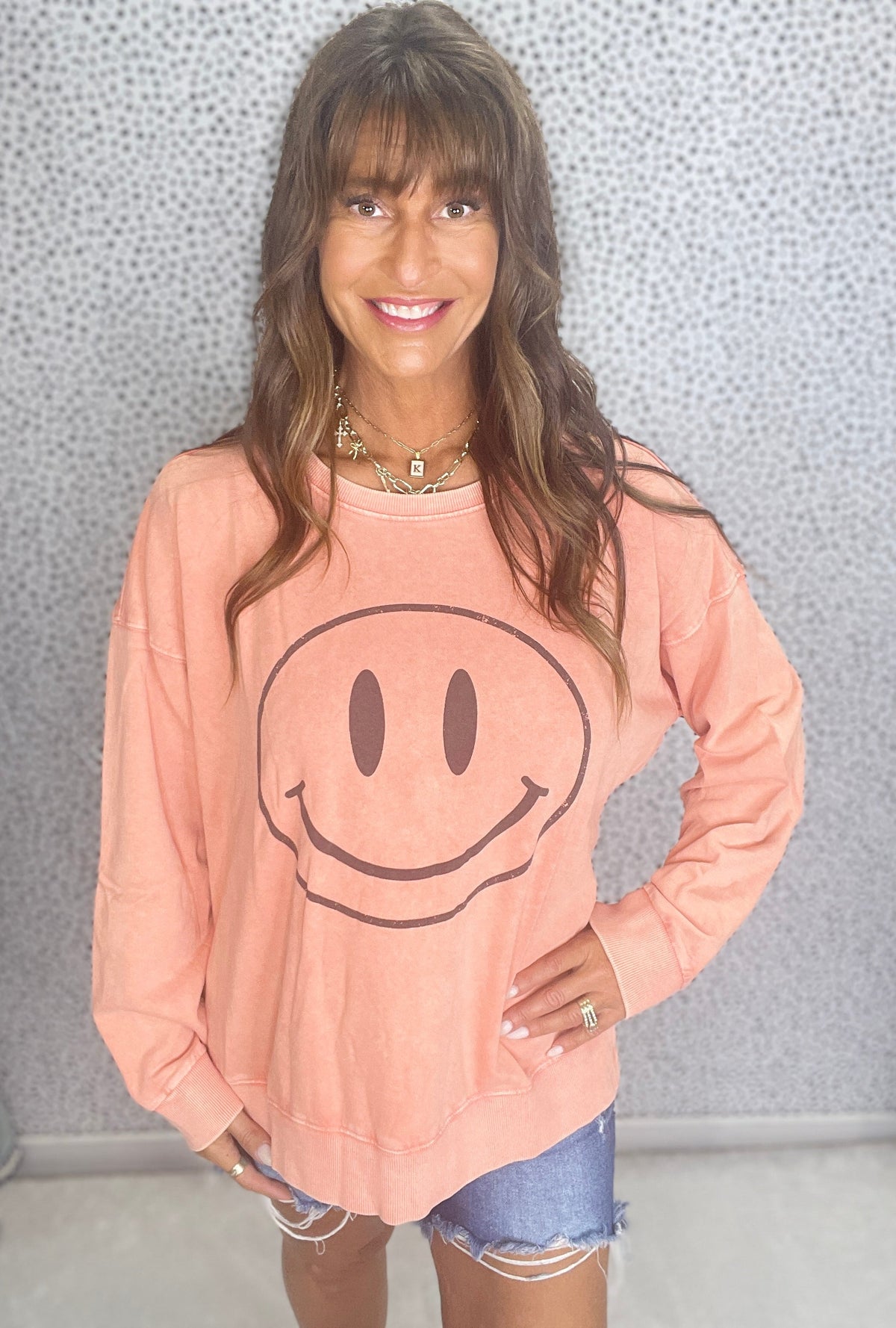Curvy Pure Happiness Mineral Washed Pullover