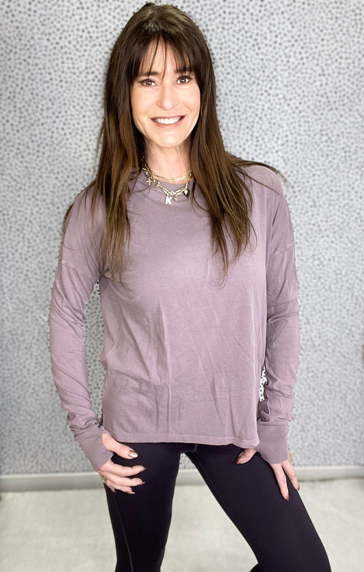 We Ride At Dusk Plum Long Sleeve Top With Thumb Holes *Final Sale*