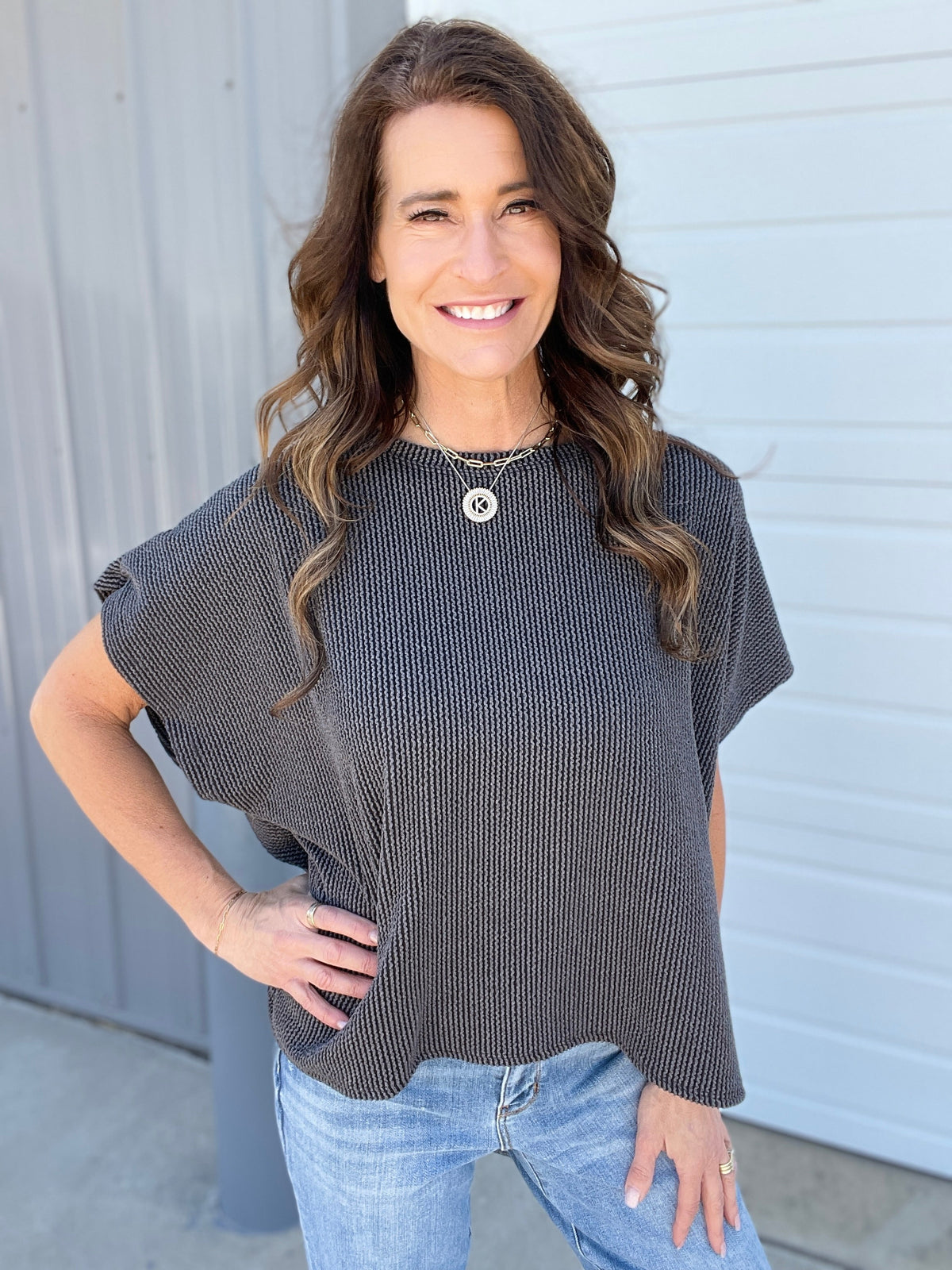 Blossom And Blooming Ribbed Loose Fit Top In 6 Colors *Final Sale*