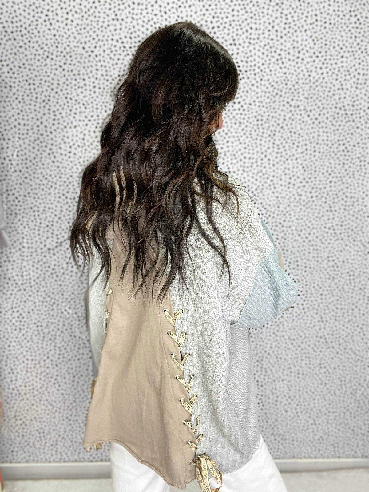 POL Higher Places Hooded Bell Sleeve Top In Grey *Final Sale*