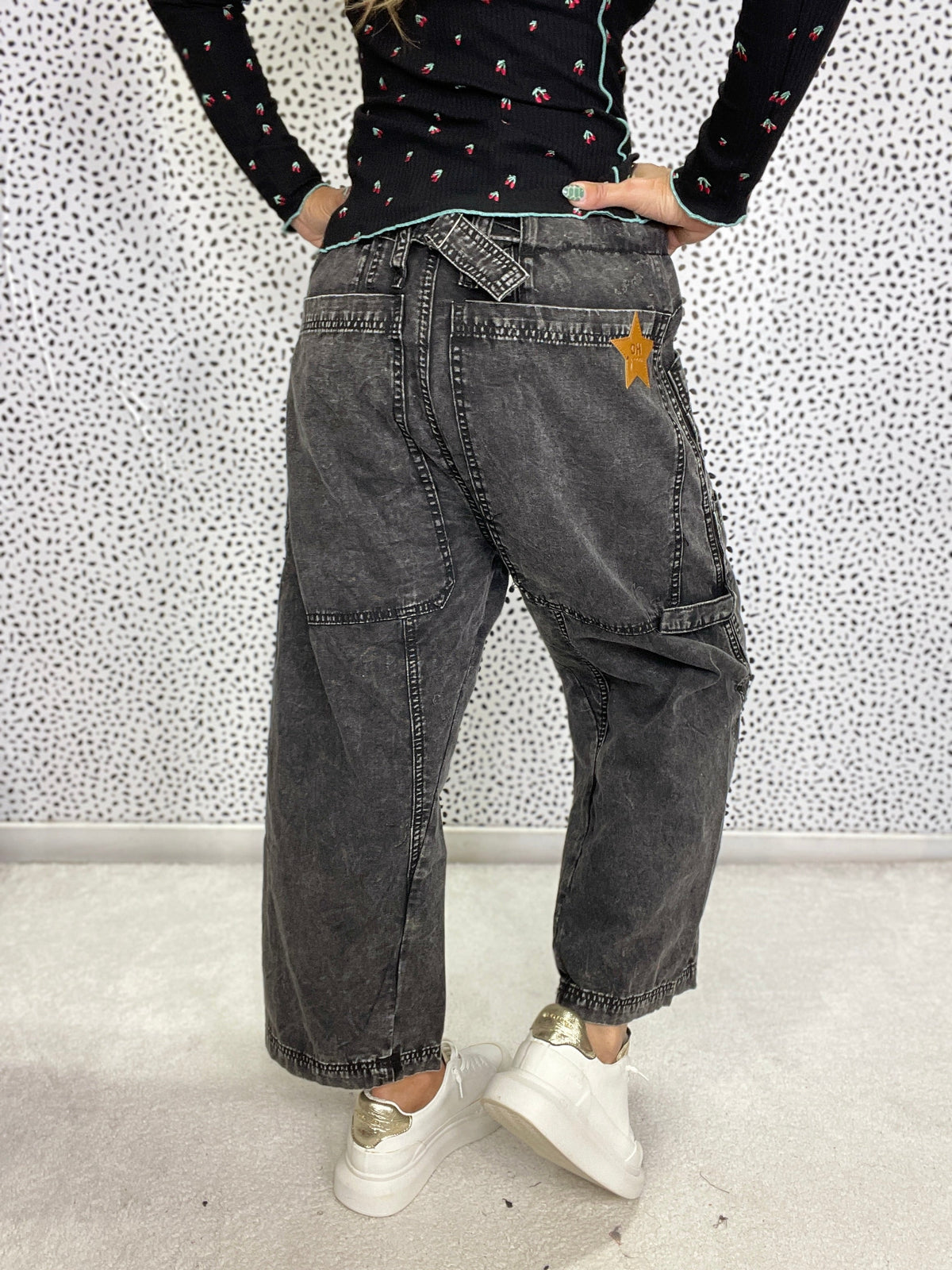 Oli & Hali Mineral Washed Wide Leg Cargo Jean In 2 Colors *Final Sale*