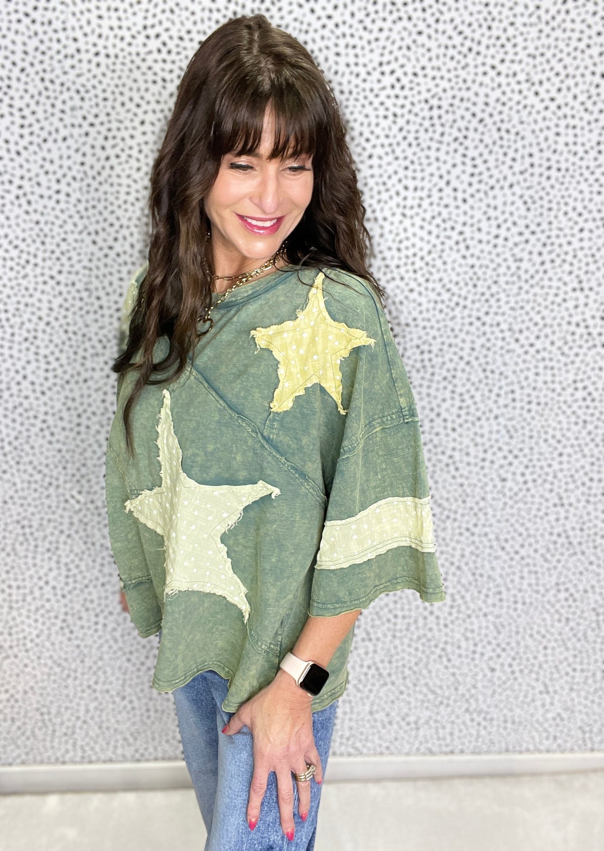 Oli & Hali Close To Heaven Star Patch Top In 3 Colors