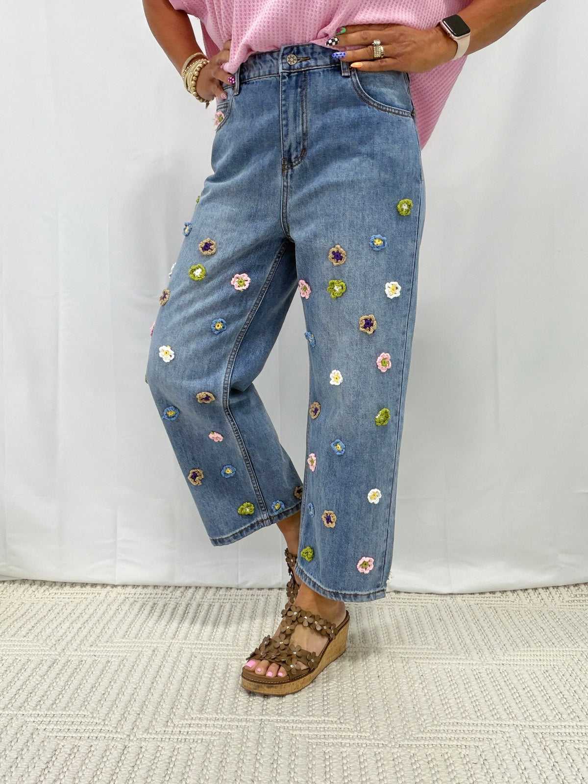 Bloom Stitch Denim Pants