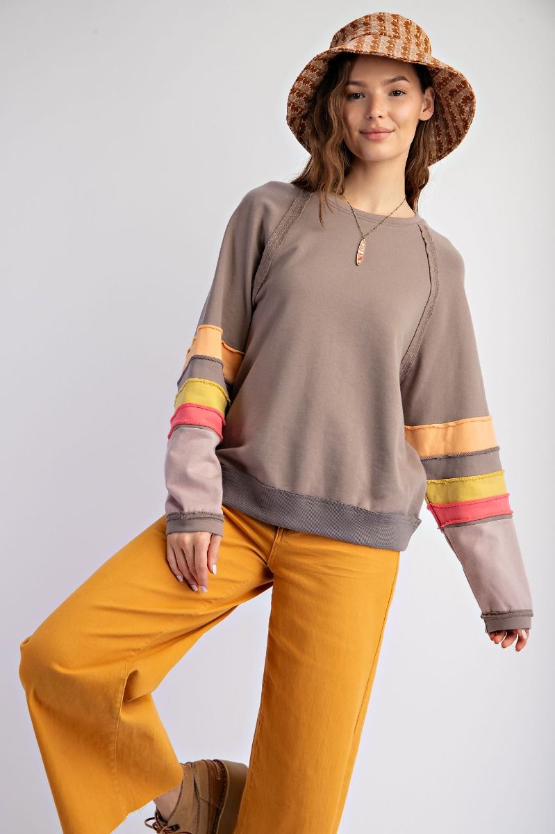 Miles On It Loose Fit Pullover In 3 Colors: Sage, Oatmeal, Mocha *Final Sale*