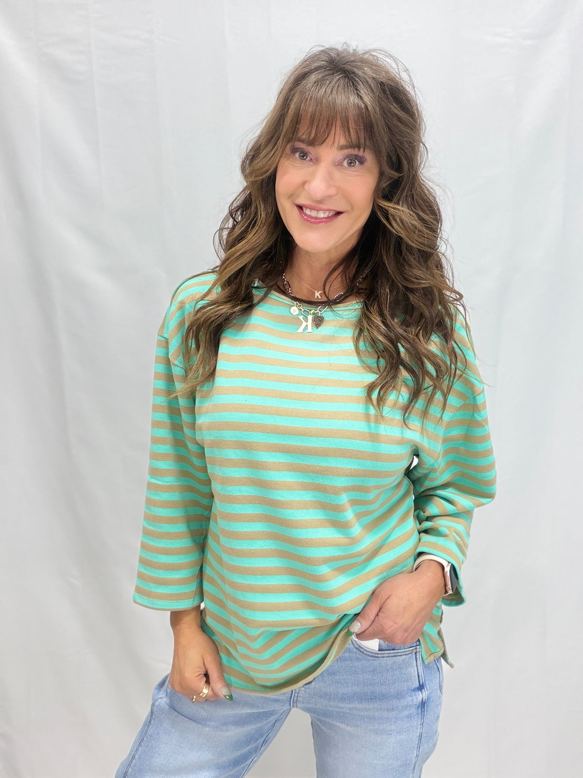 I've Done Well Long Sleeve Top In Aqua